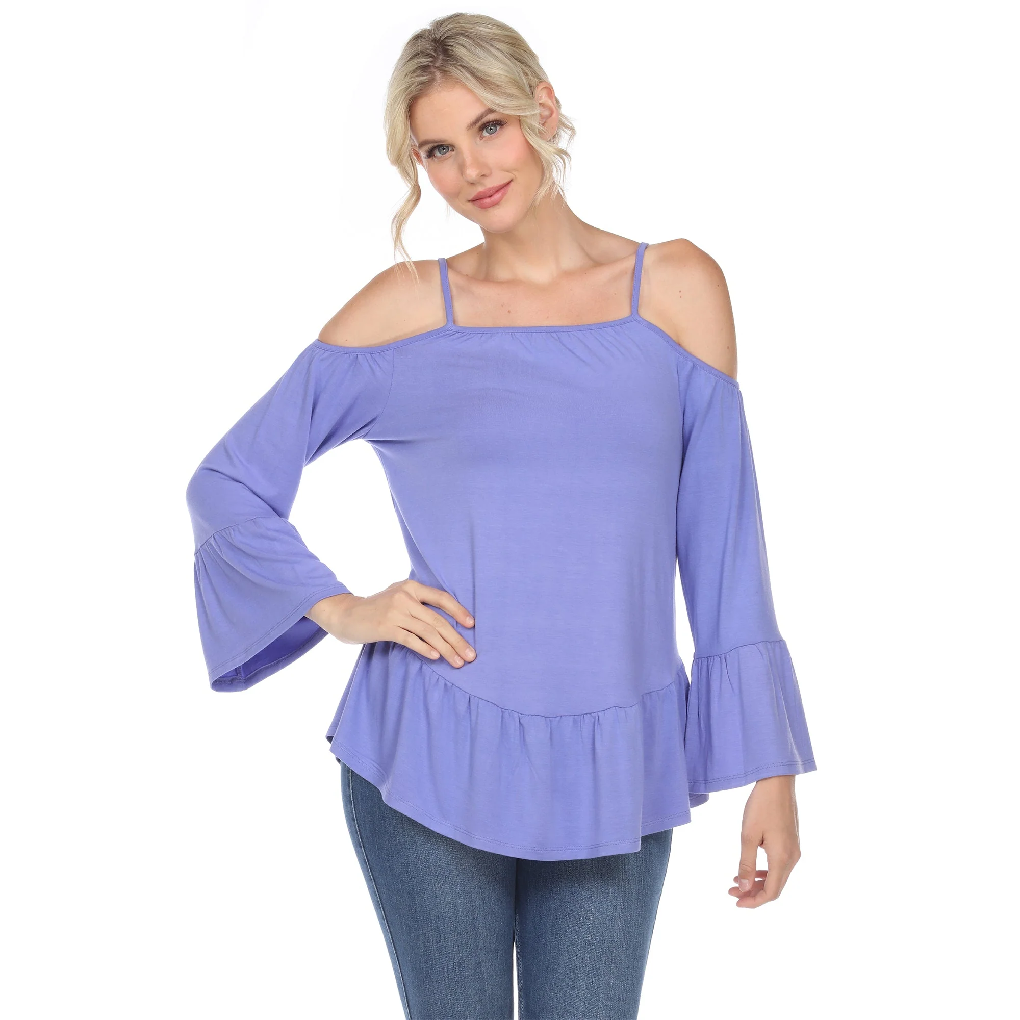 Cold Shoulder Ruffle Sleeve Top - Image 6