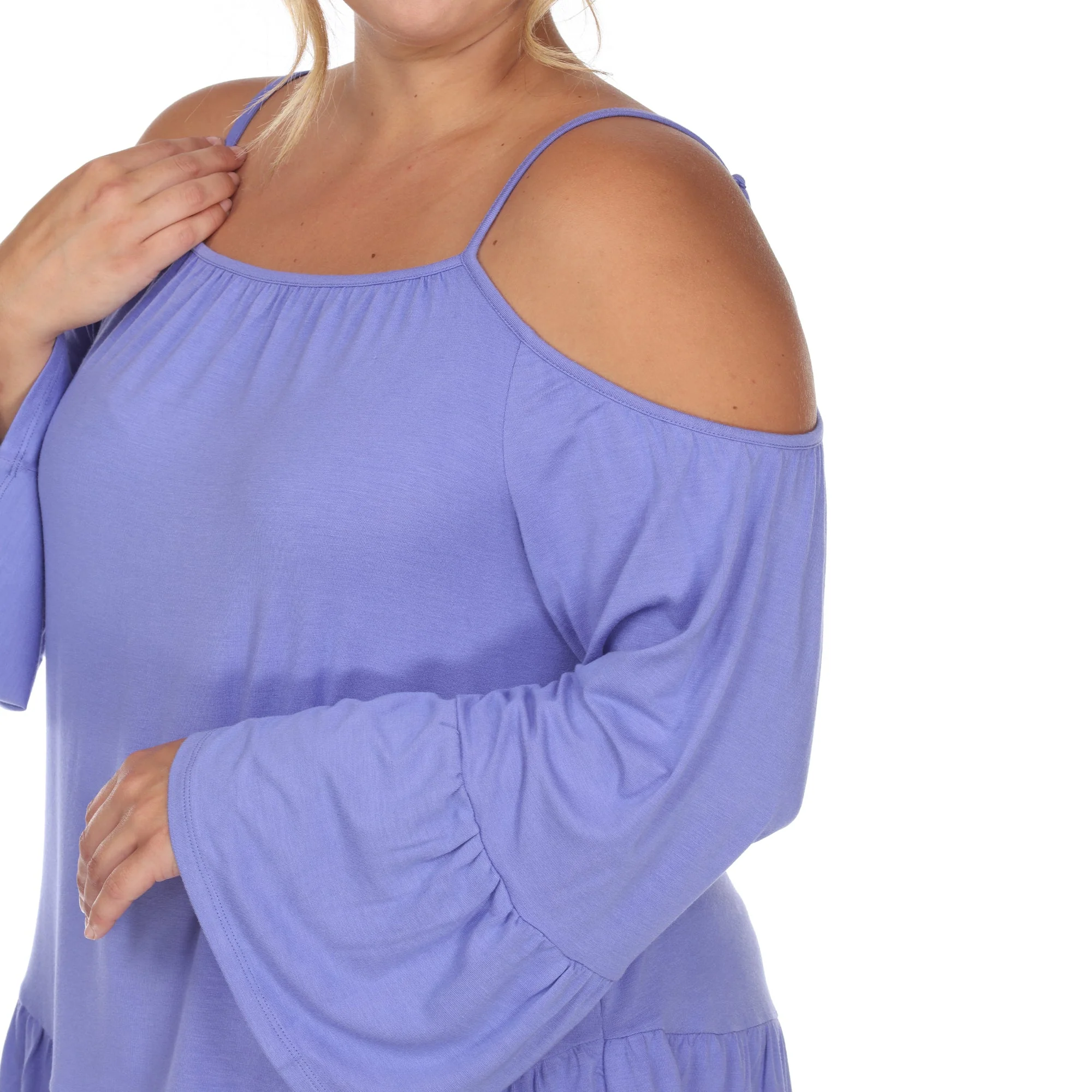 Cold Shoulder Ruffle Sleeve Top - Plus - Image 10