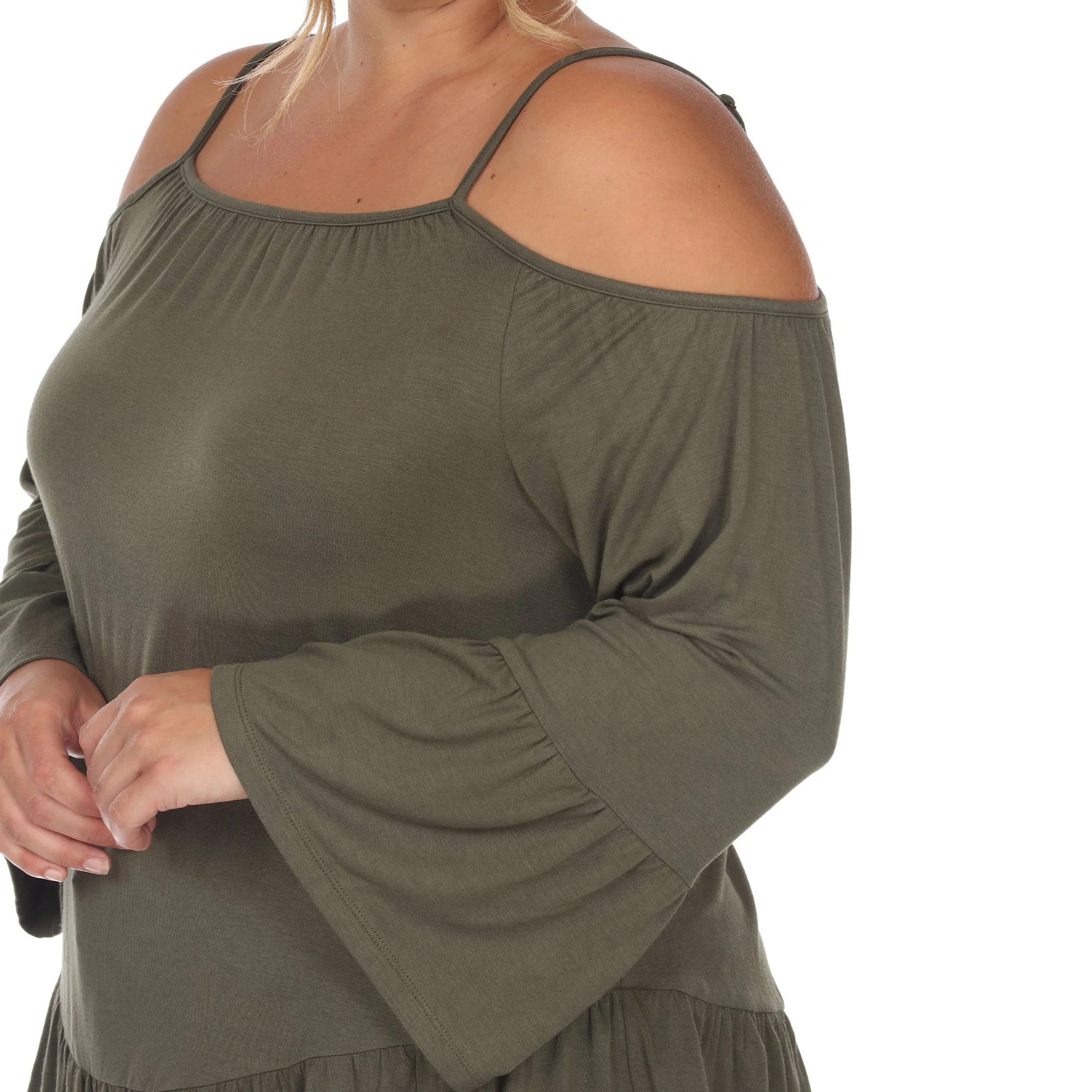 Cold Shoulder Ruffle Sleeve Top - Plus - Image 15