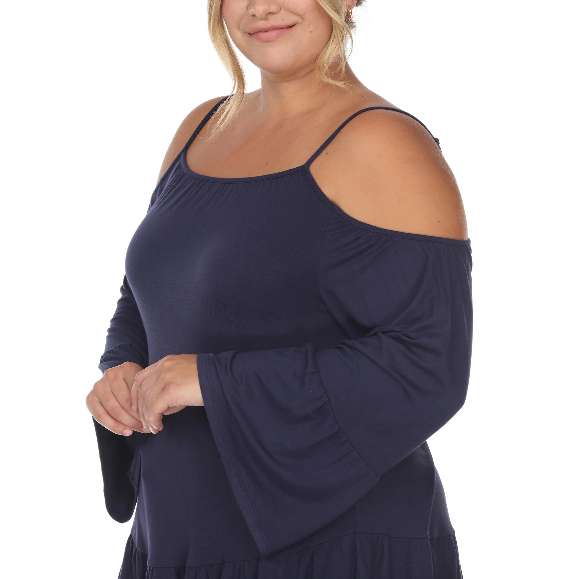 Cold Shoulder Ruffle Sleeve Top - Plus - Image 25
