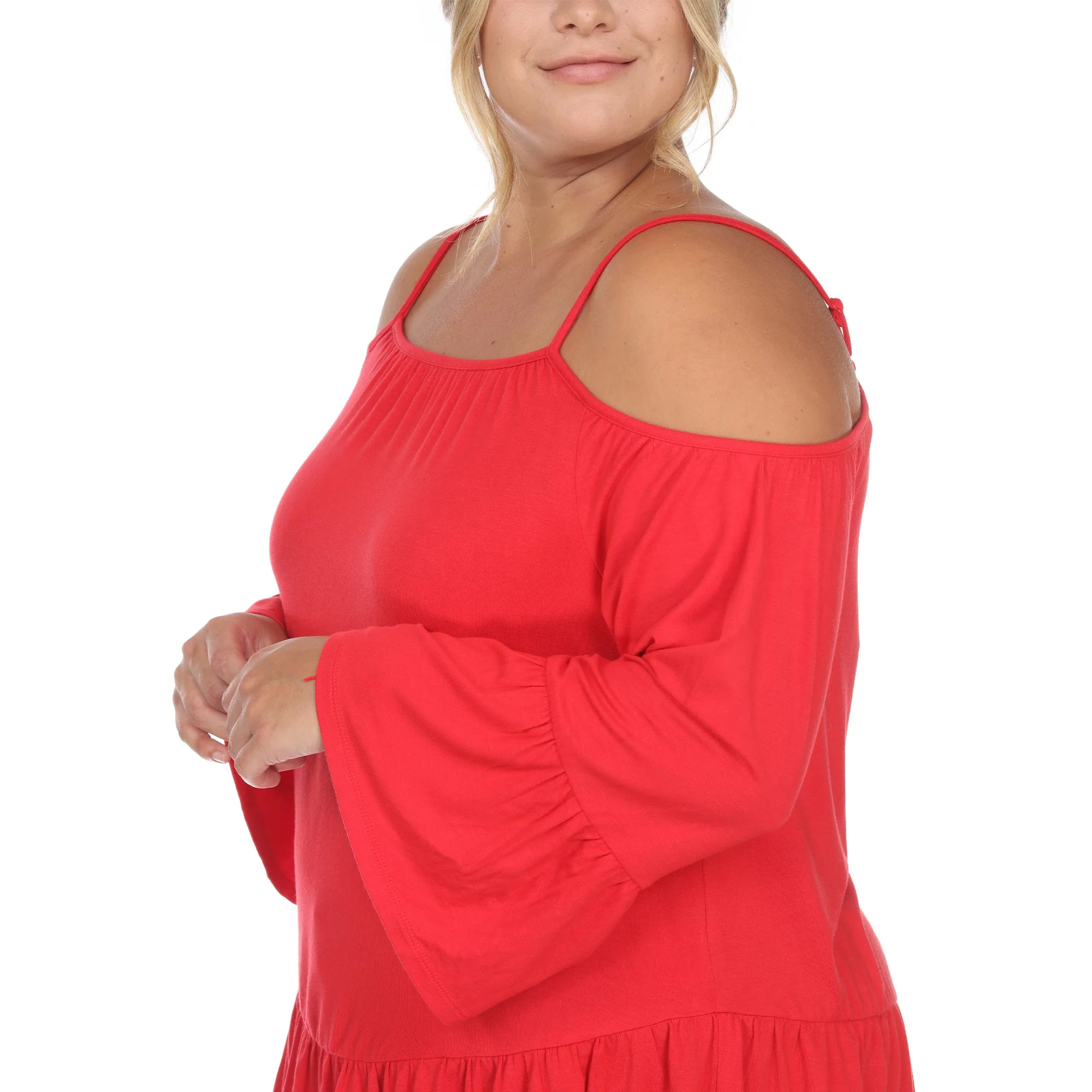 Cold Shoulder Ruffle Sleeve Top - Plus - Image 5