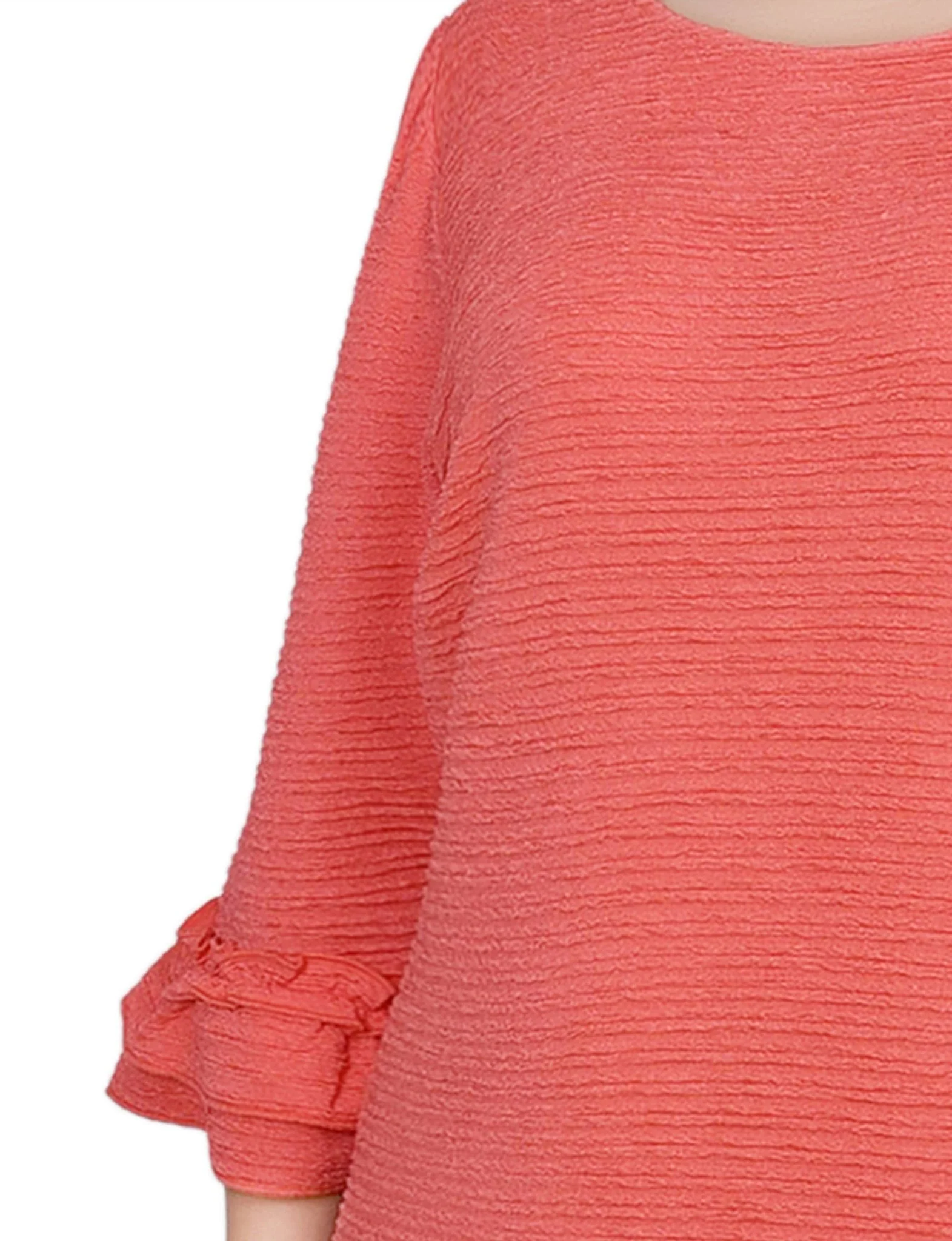 Coral 3/4 Sleeve Textured Knit Dress - Plus - Image 4