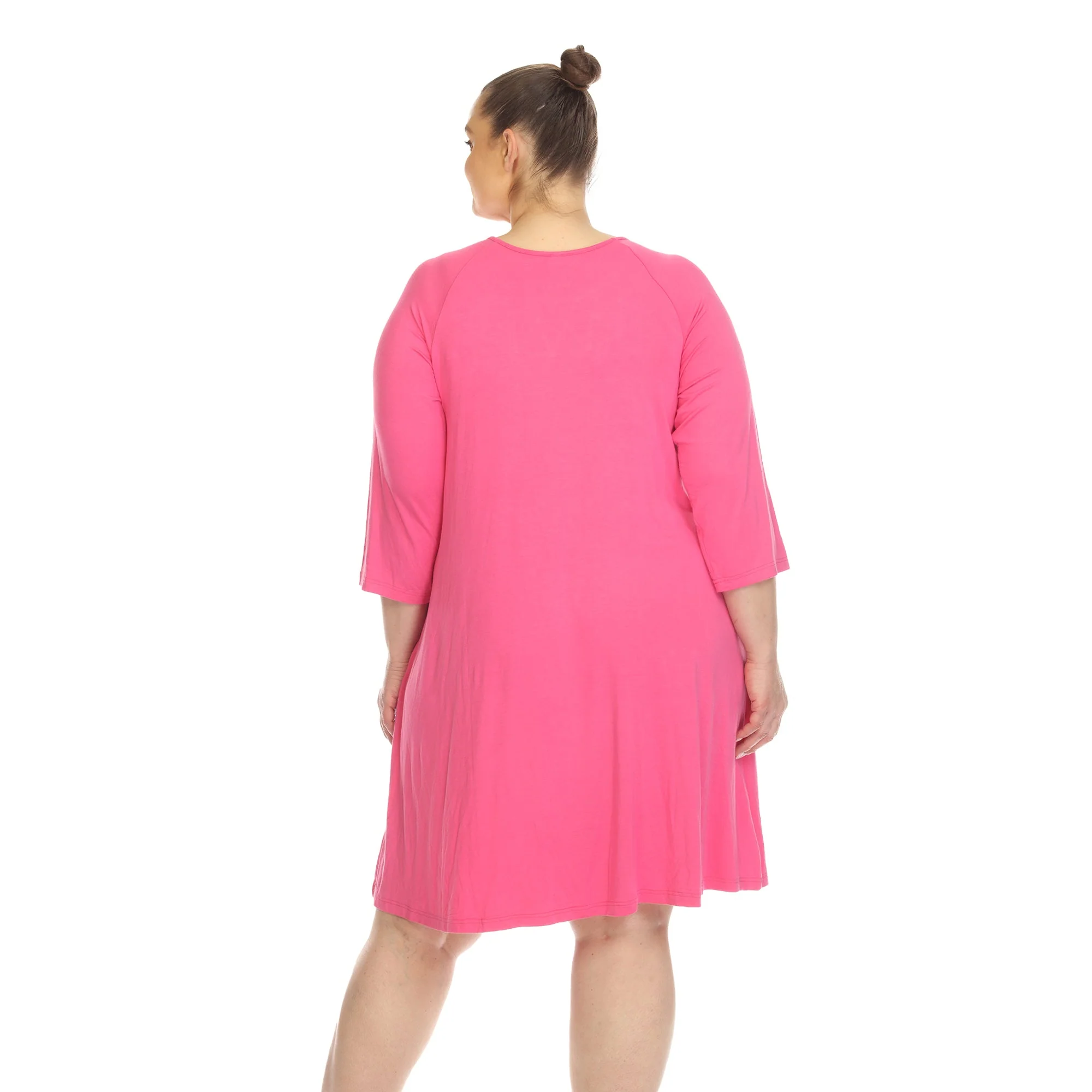 Criss Cross Neckline Swing Midi Dress - Plus - Image 10