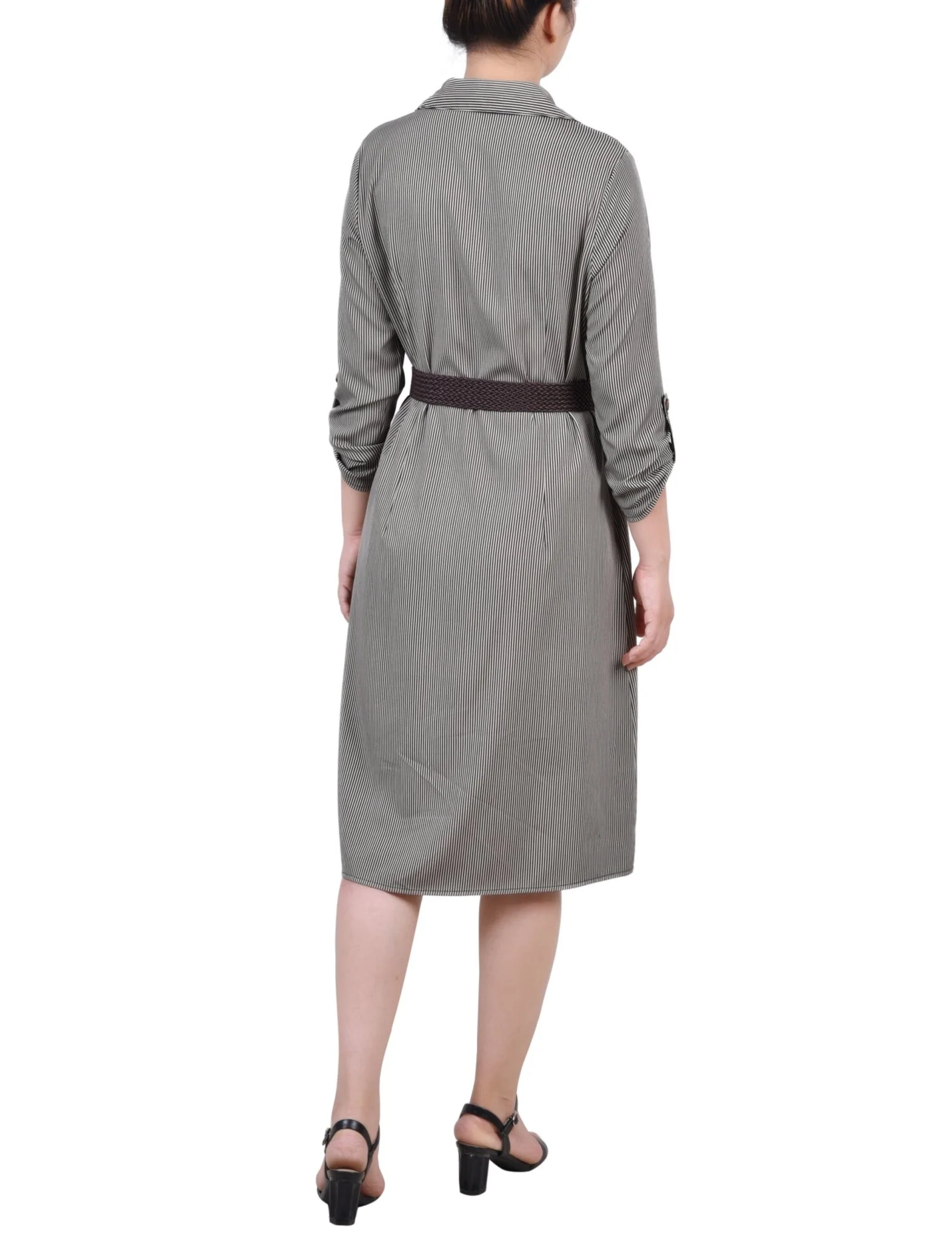 Dynamic Torterella 3/4 Roll Tab Sleeve Shirtdress - Petite - Image 3