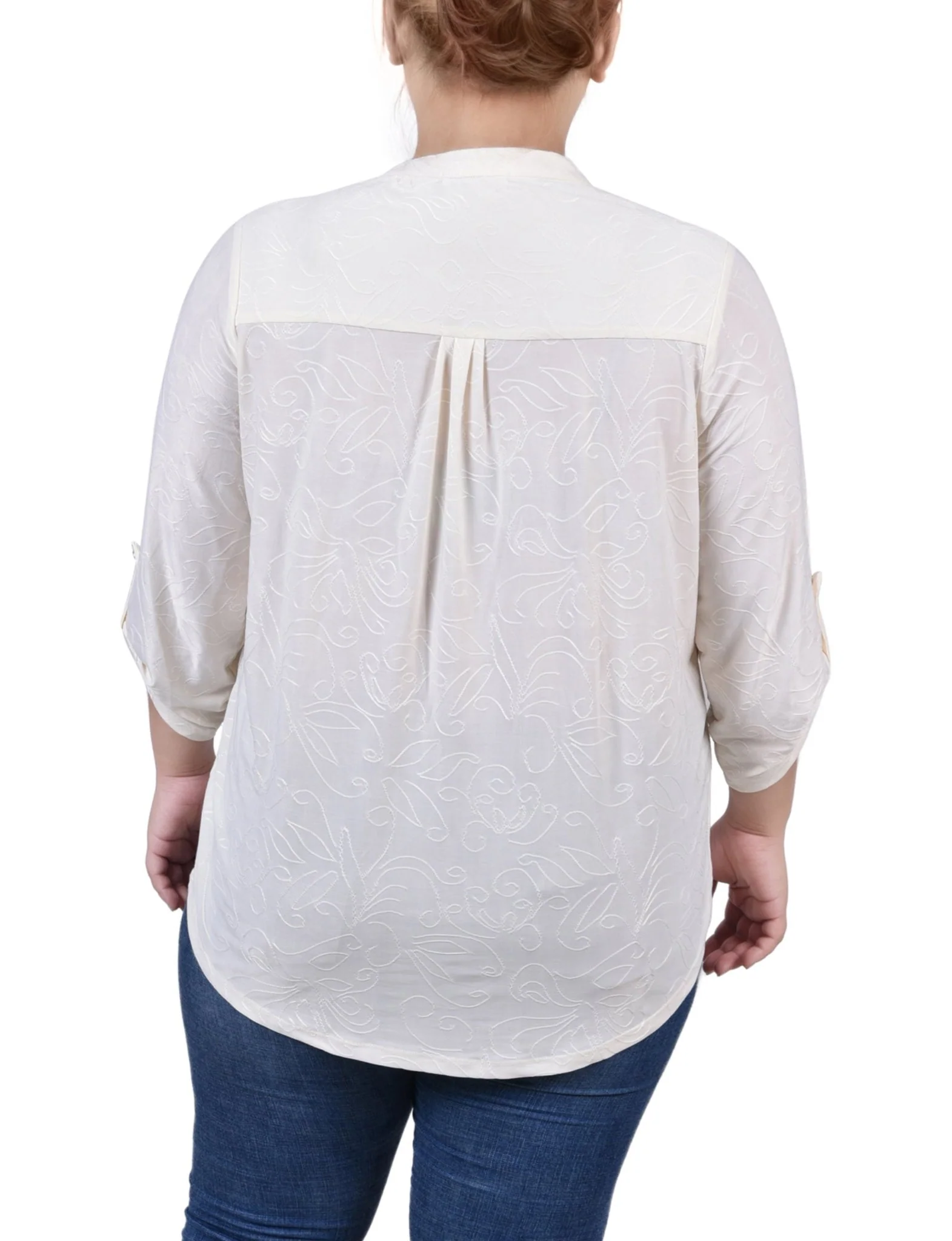 Egret 3/4 Roll Tab Pullover Top - Plus - Image 4