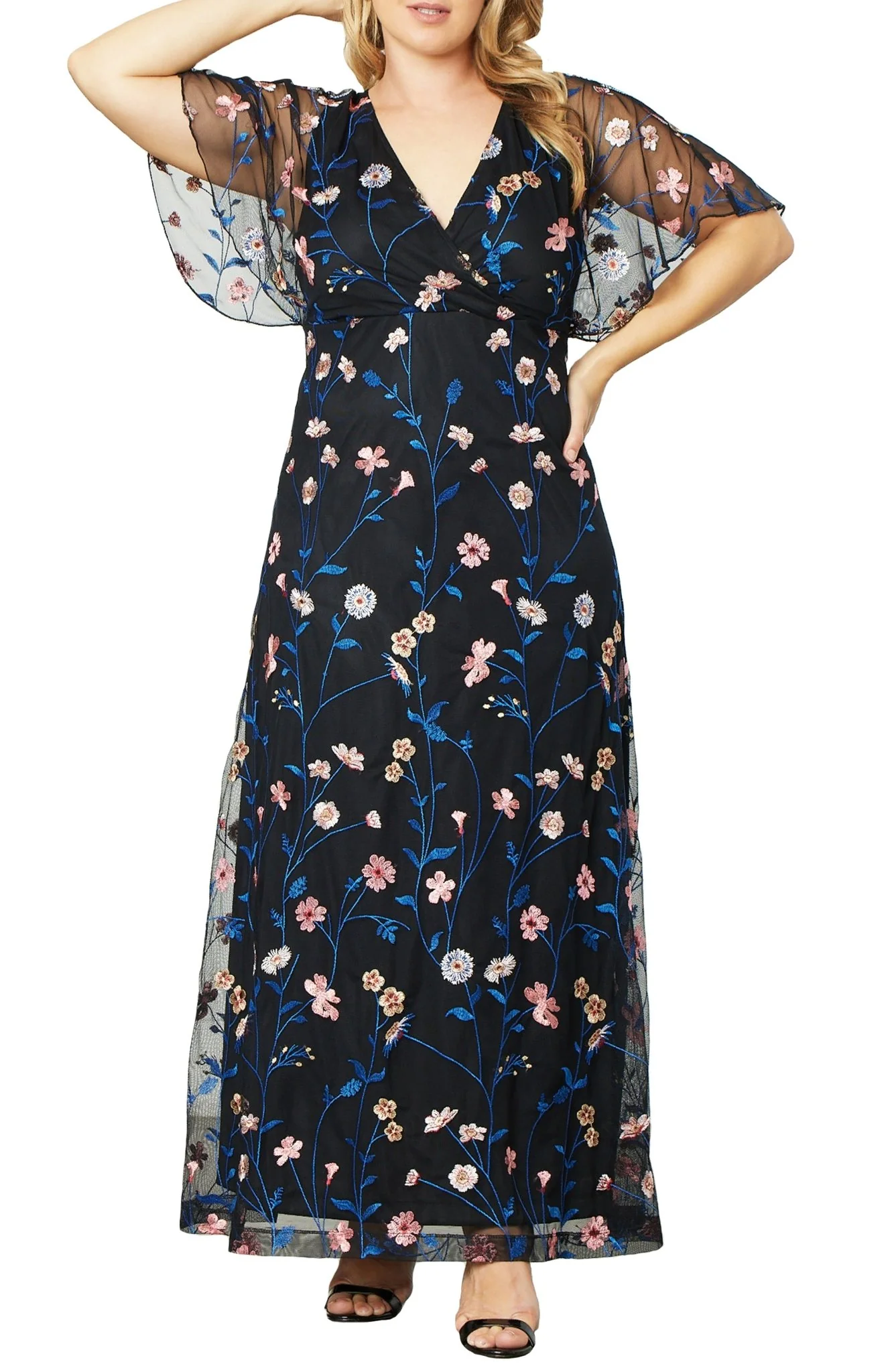 Embroidered Elegance Evening Gown - Plus - Image 14