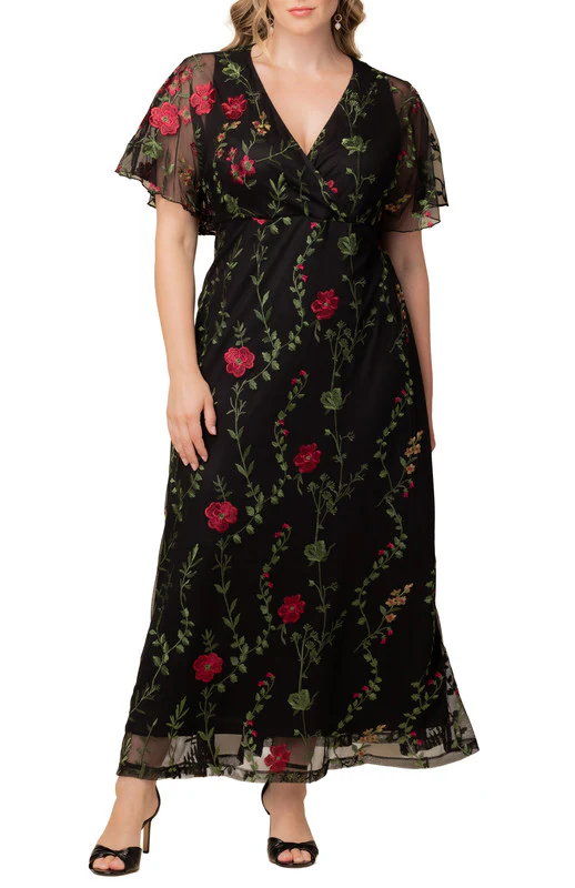 Embroidered Elegance Evening Gown - Plus - Image 21