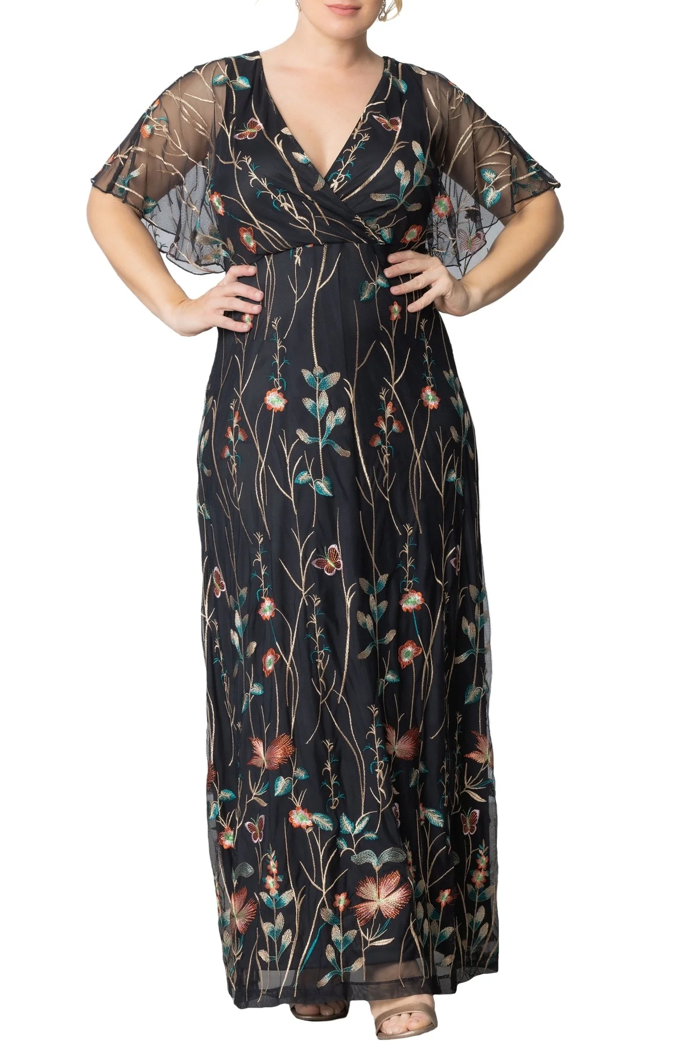Embroidered Elegance Evening Gown - Plus - Image 9
