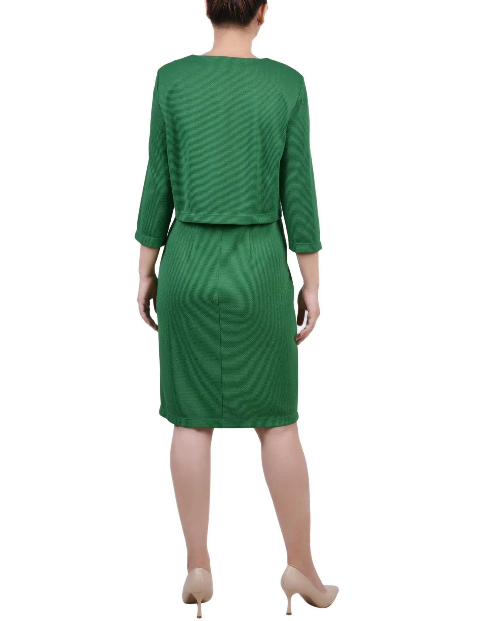 Emerald 2 Piece Colorblocked Dress Set - Petite - Image 3