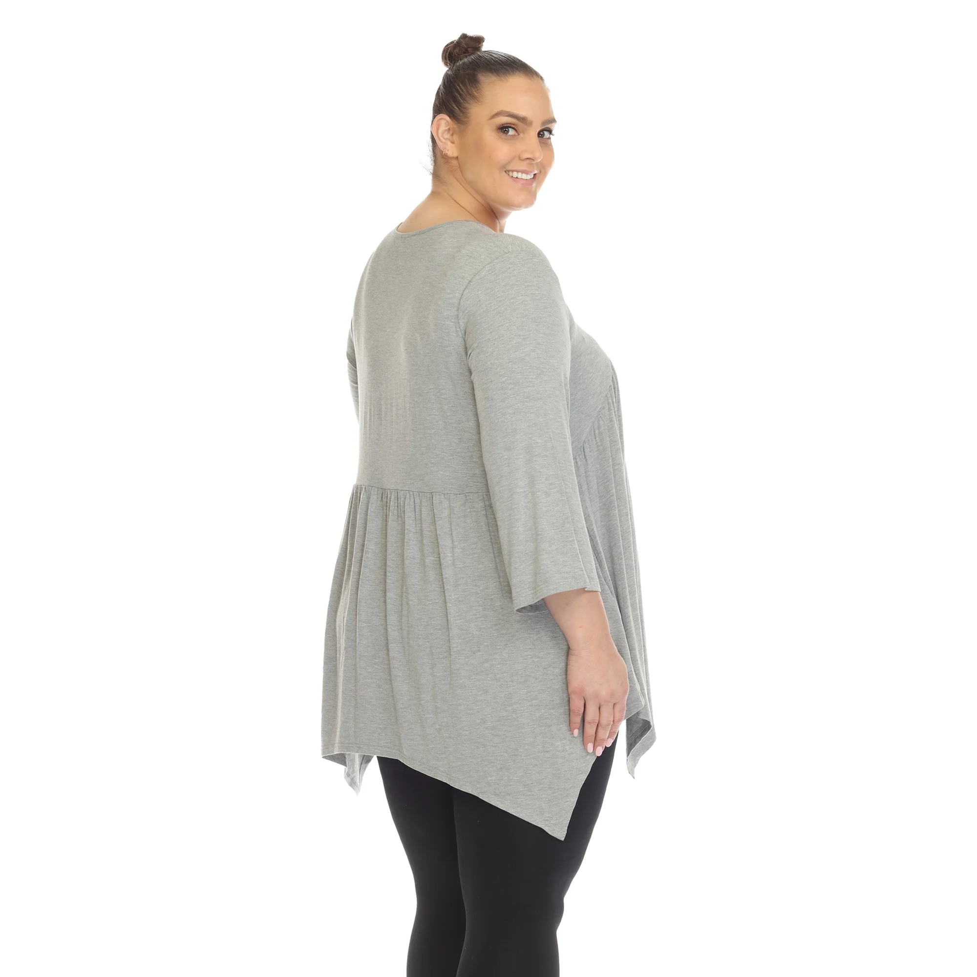 Empire Waist V-Neck Tunic Top - Plus - Image 19