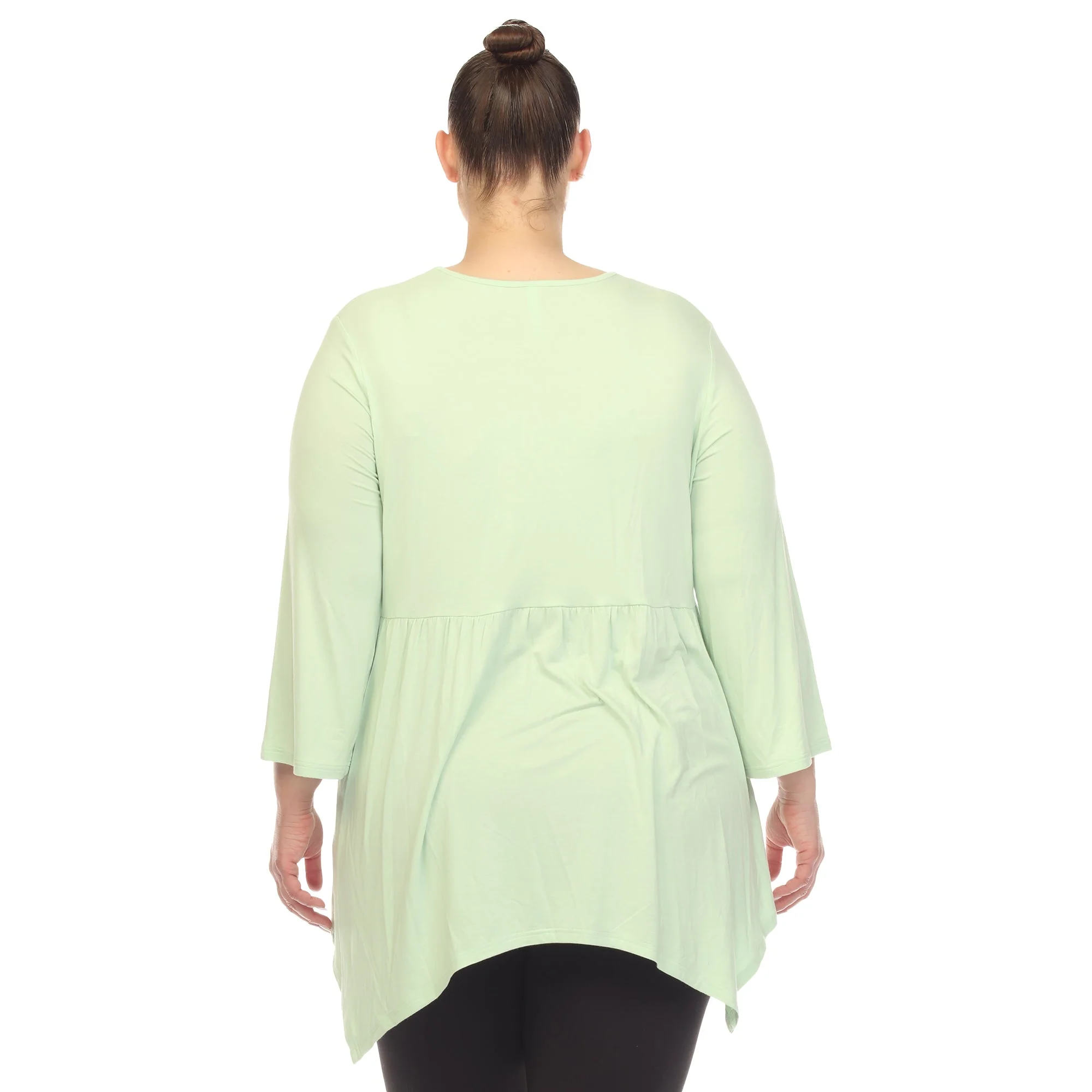 Empire Waist V-Neck Tunic Top - Plus - Image 27