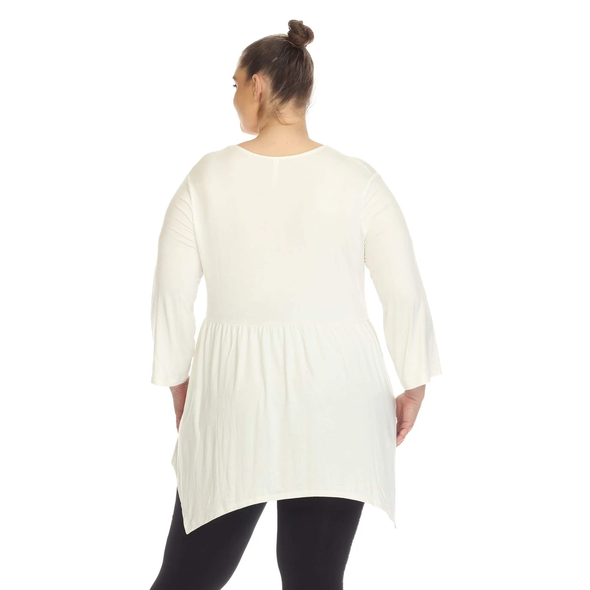 Empire Waist V-Neck Tunic Top - Plus - Image 31