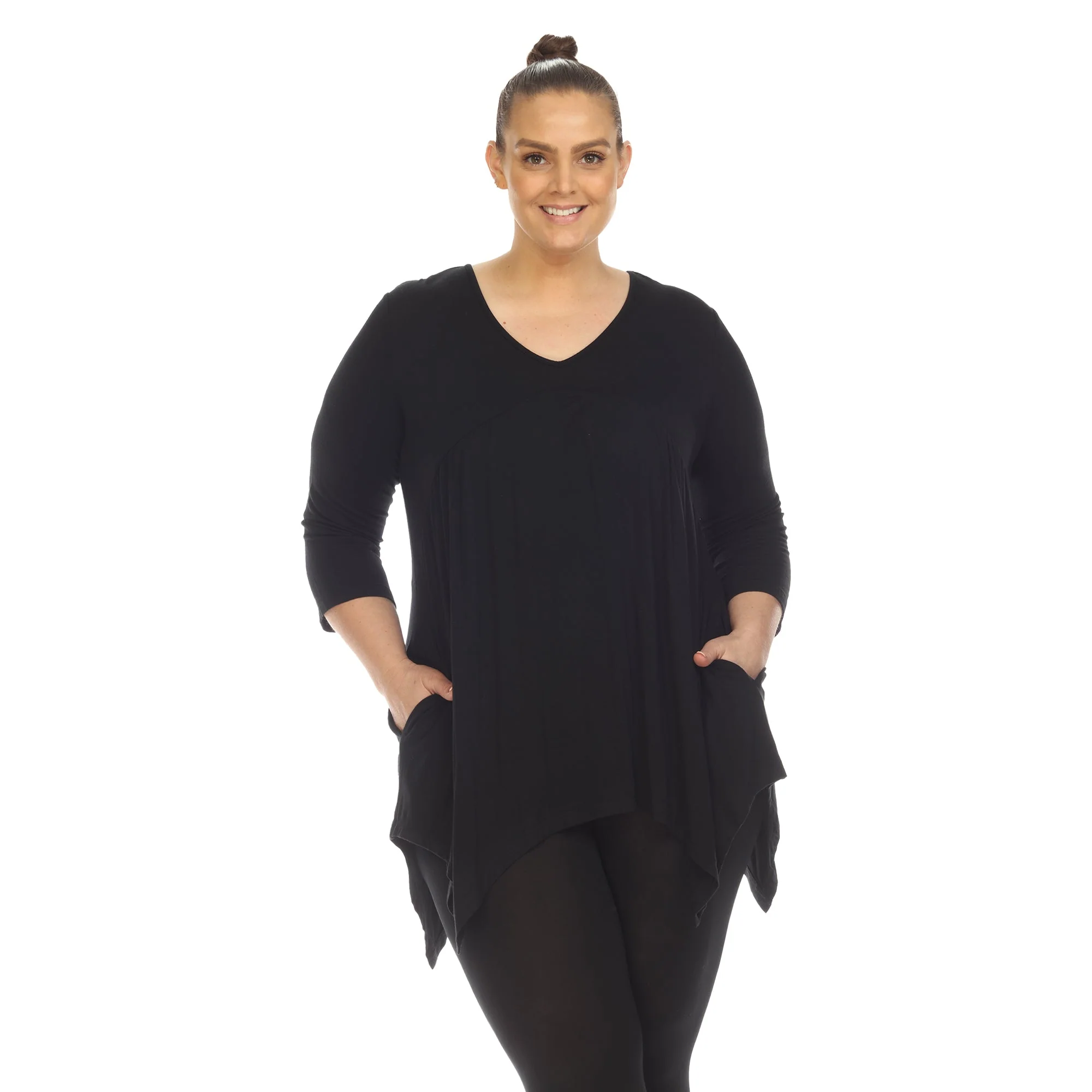 Empire Waist V-Neck Tunic Top - Plus - Image 5