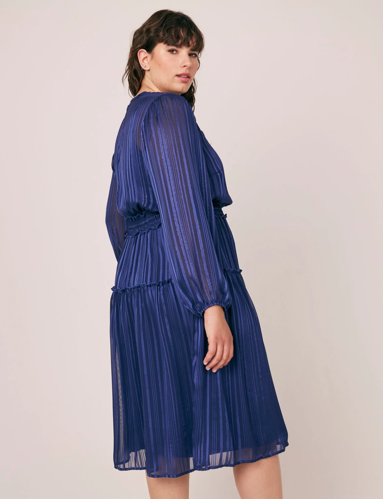 Figueroa & Flower Satin Stripe Midi Dress - Plus - Image 2