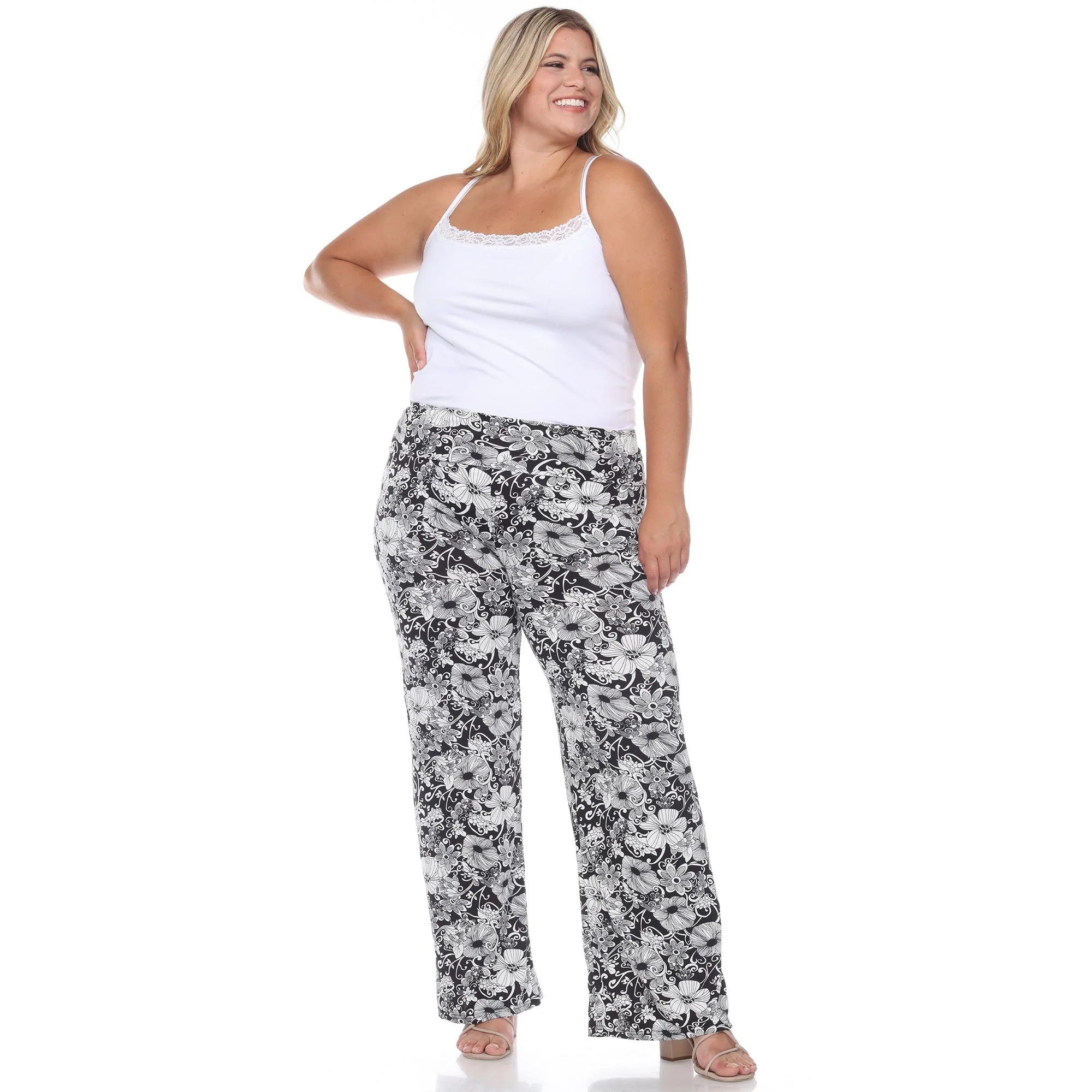 Floral Paisley Palazzo Pants - Plus - Image 14
