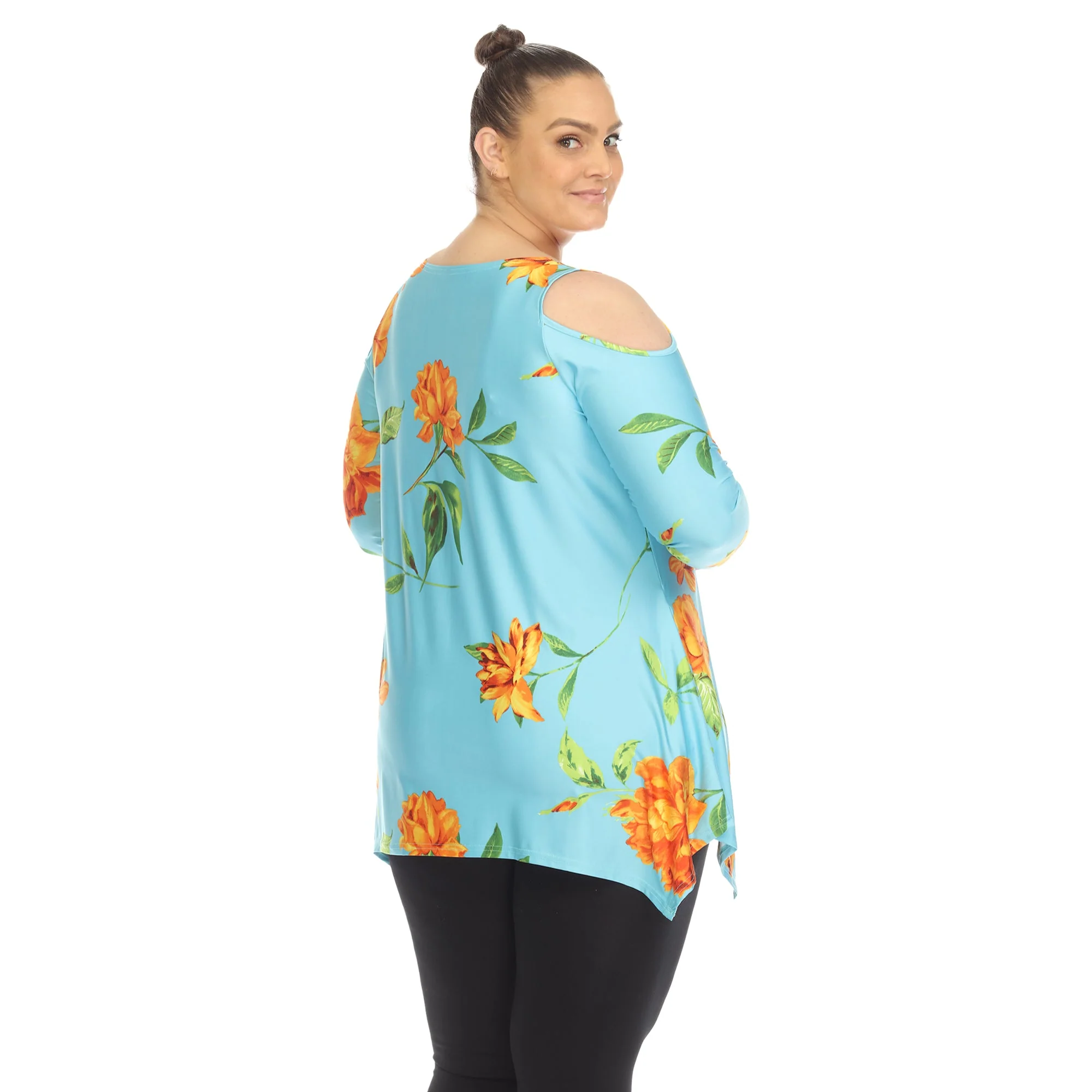 Floral Printed Cold Shoulder Tunic - Plus - Image 30
