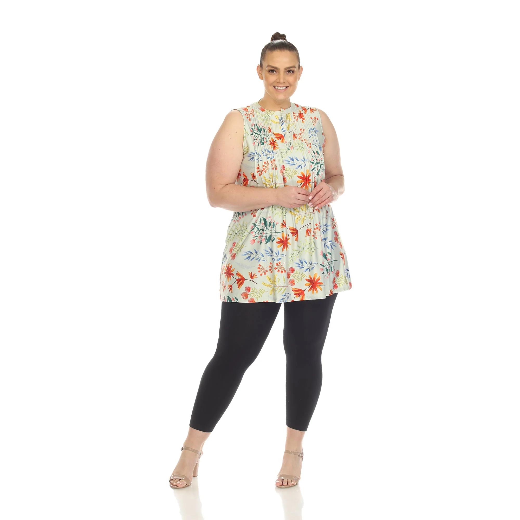 Floral Sleeveless Tunic Top - Plus - Image 13
