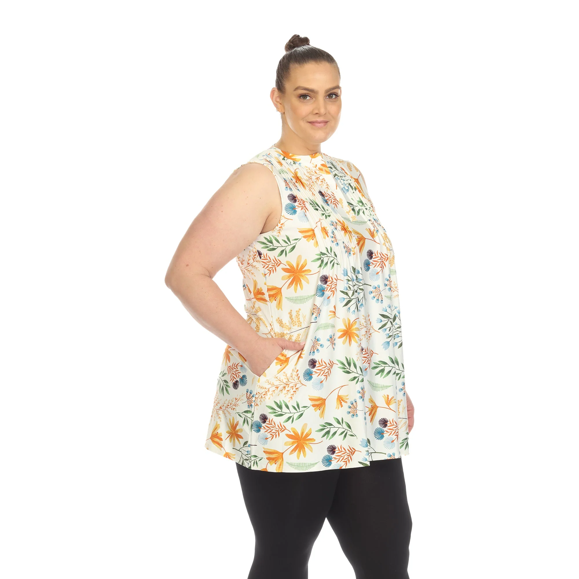 Floral Sleeveless Tunic Top - Plus - Image 15