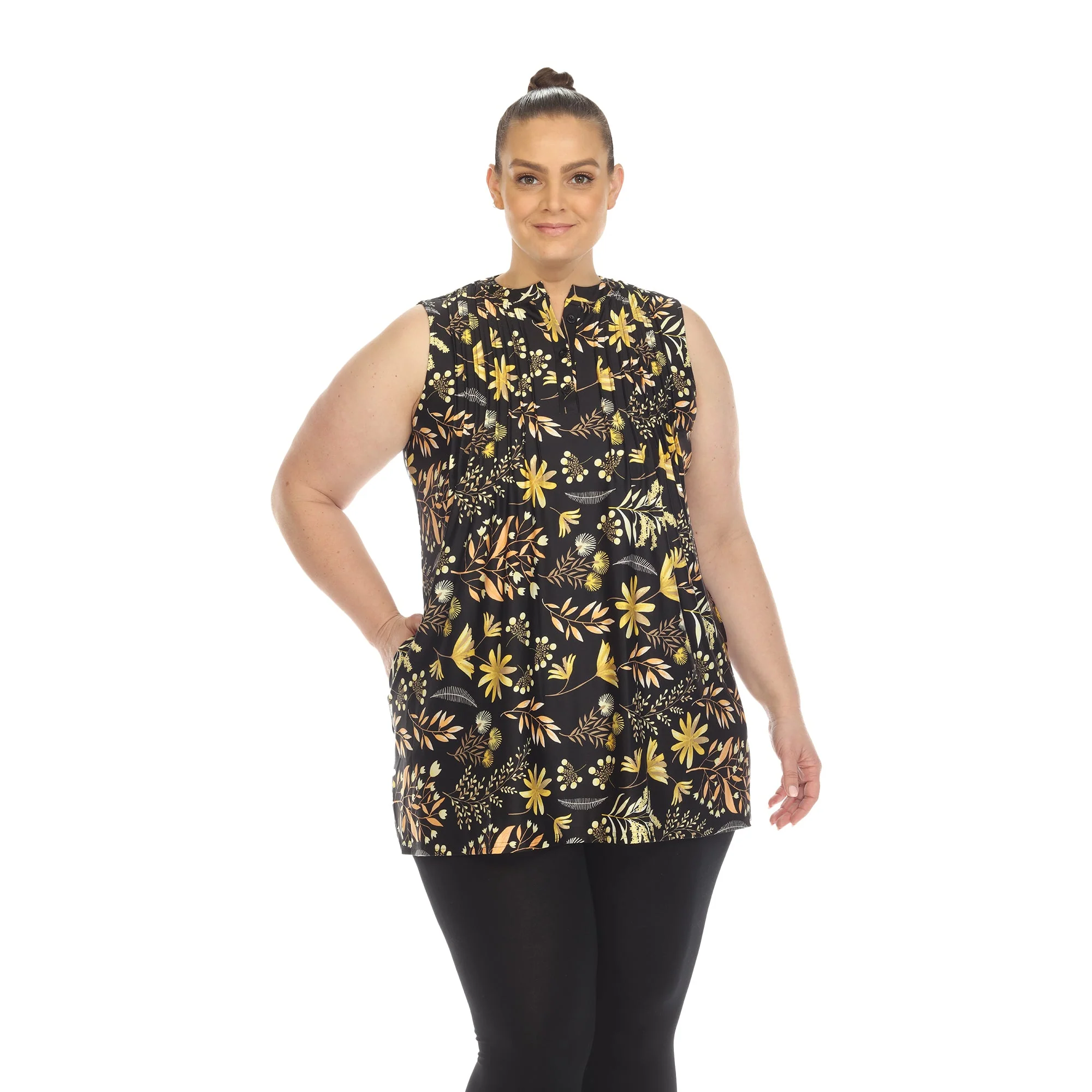 Floral Sleeveless Tunic Top - Plus - Image 20