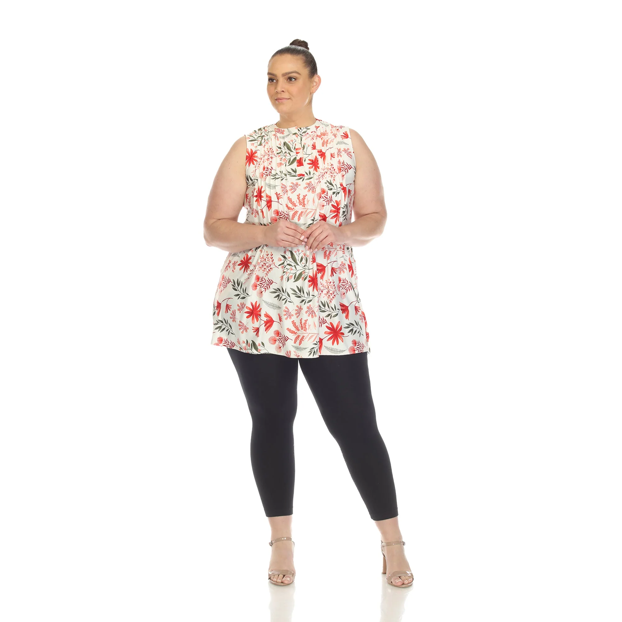 Floral Sleeveless Tunic Top - Plus - Image 8