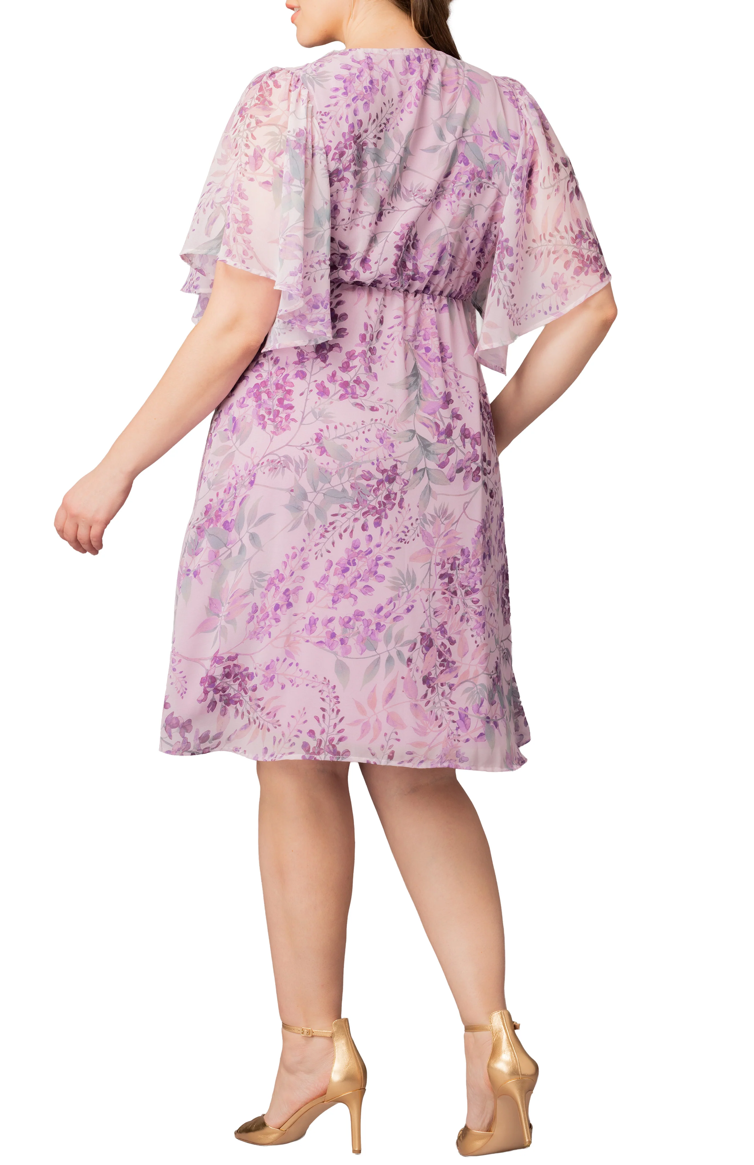 Florence Flutter Sleeve Dress - Wisteria Blooms - Plus - Image 2
