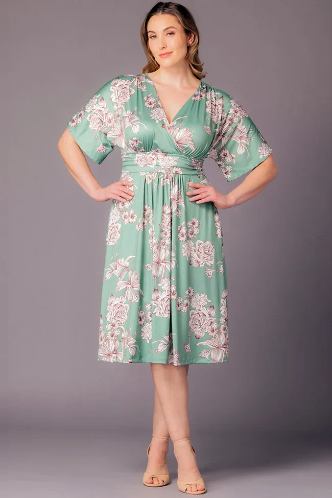 Gia Midi Dress -Sage Garden Print - Plus - Image 2