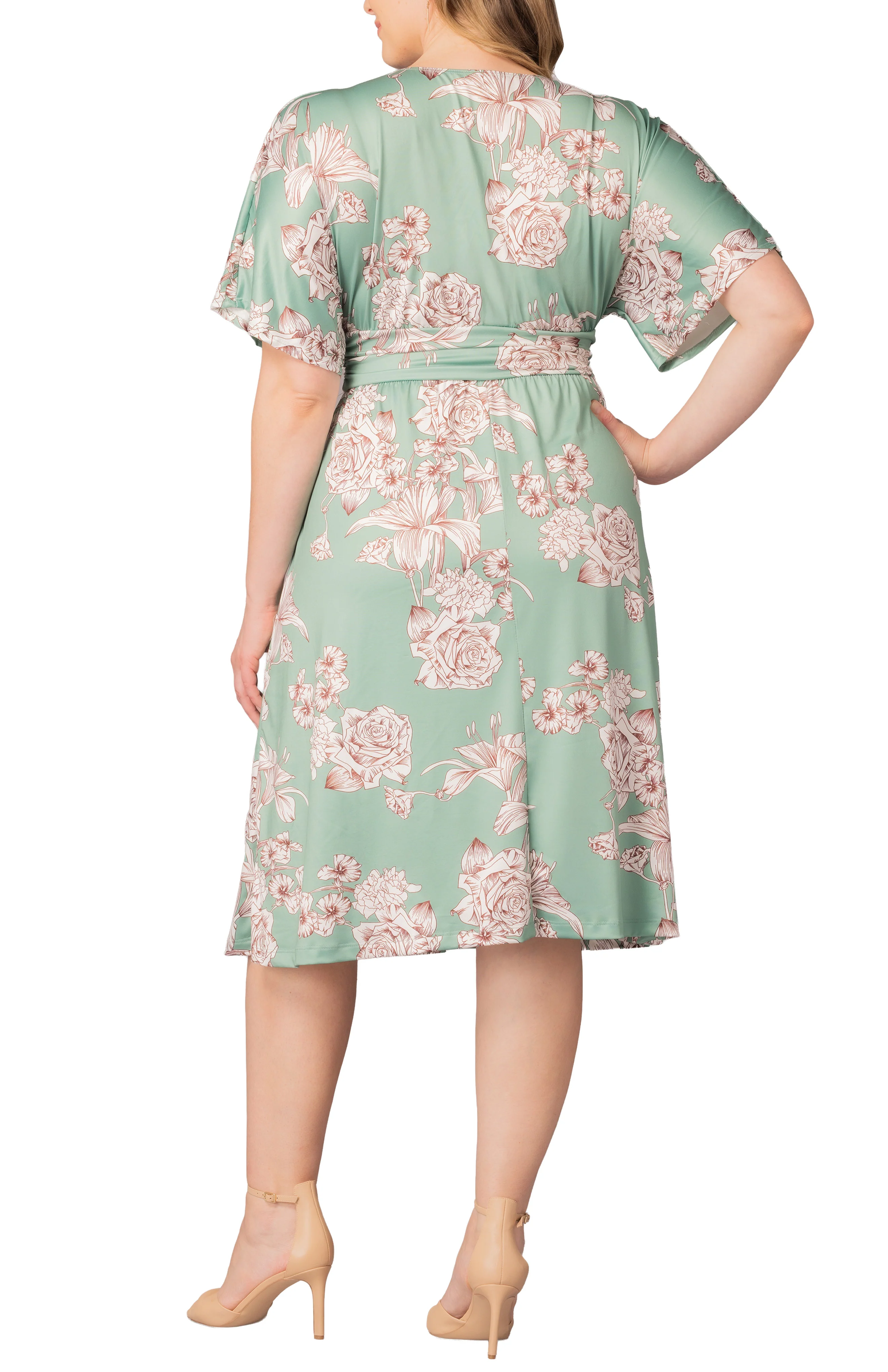 Gia Midi Dress -Sage Garden Print - Plus - Image 3