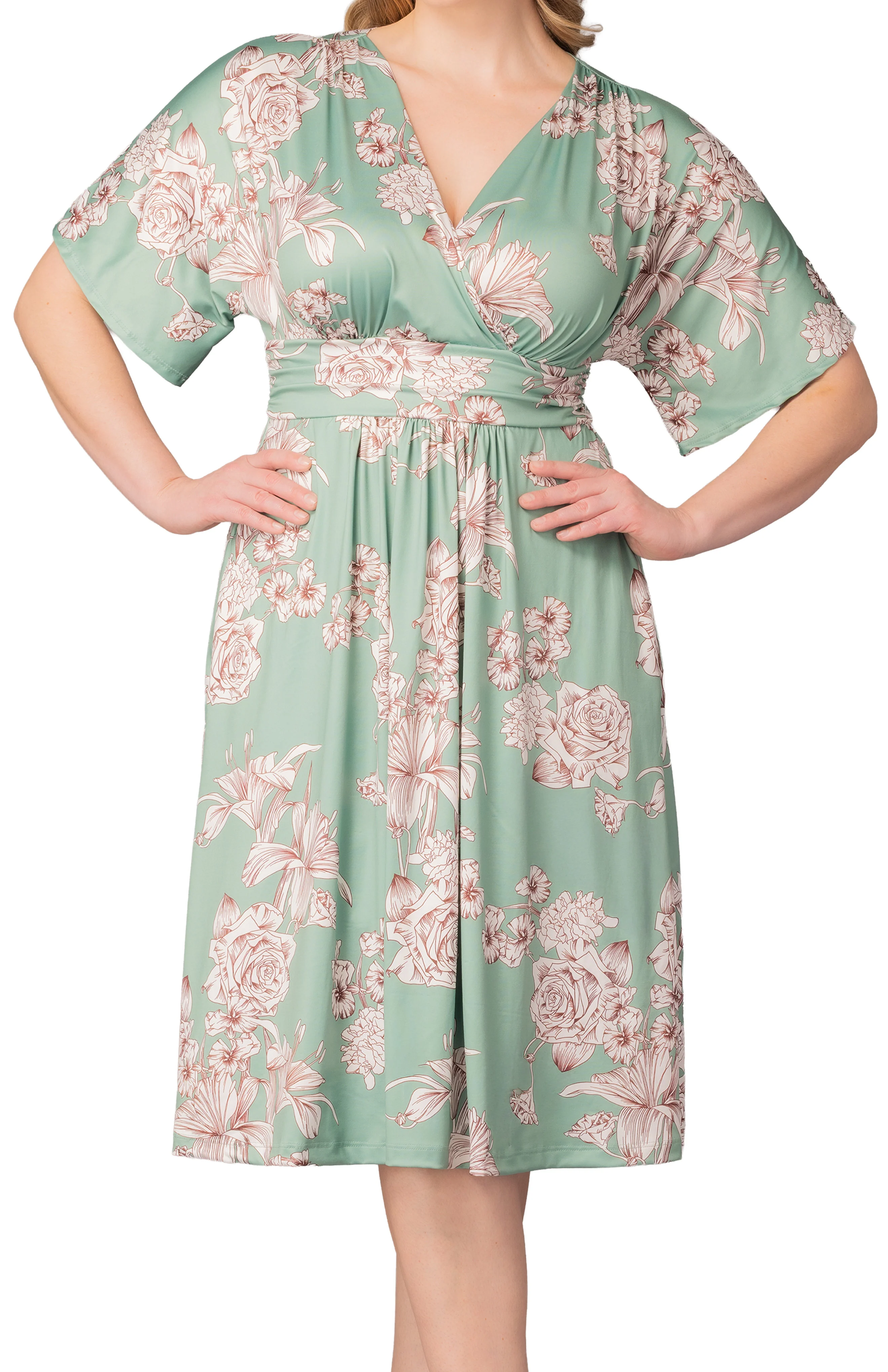Gia Midi Dress -Sage Garden Print - Plus - Image 4