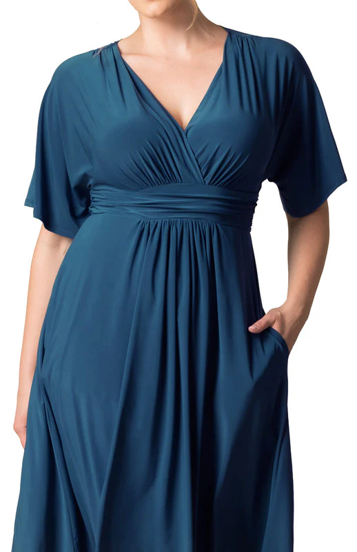 Gia Midi Dress, Teal - Plus - Image 3