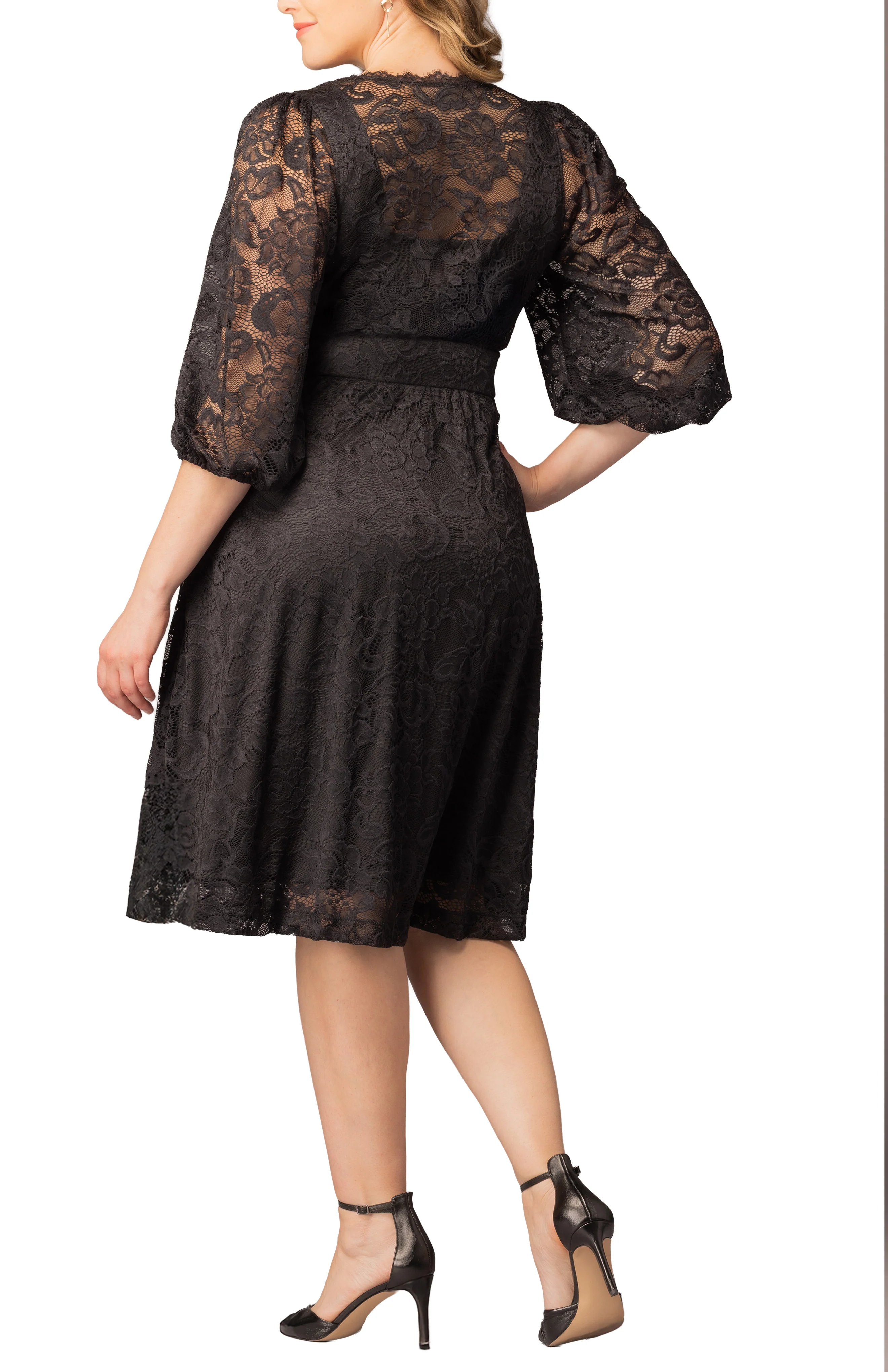 Hepburn Lace Cocktail Dress -Onyx - Plus - Image 2
