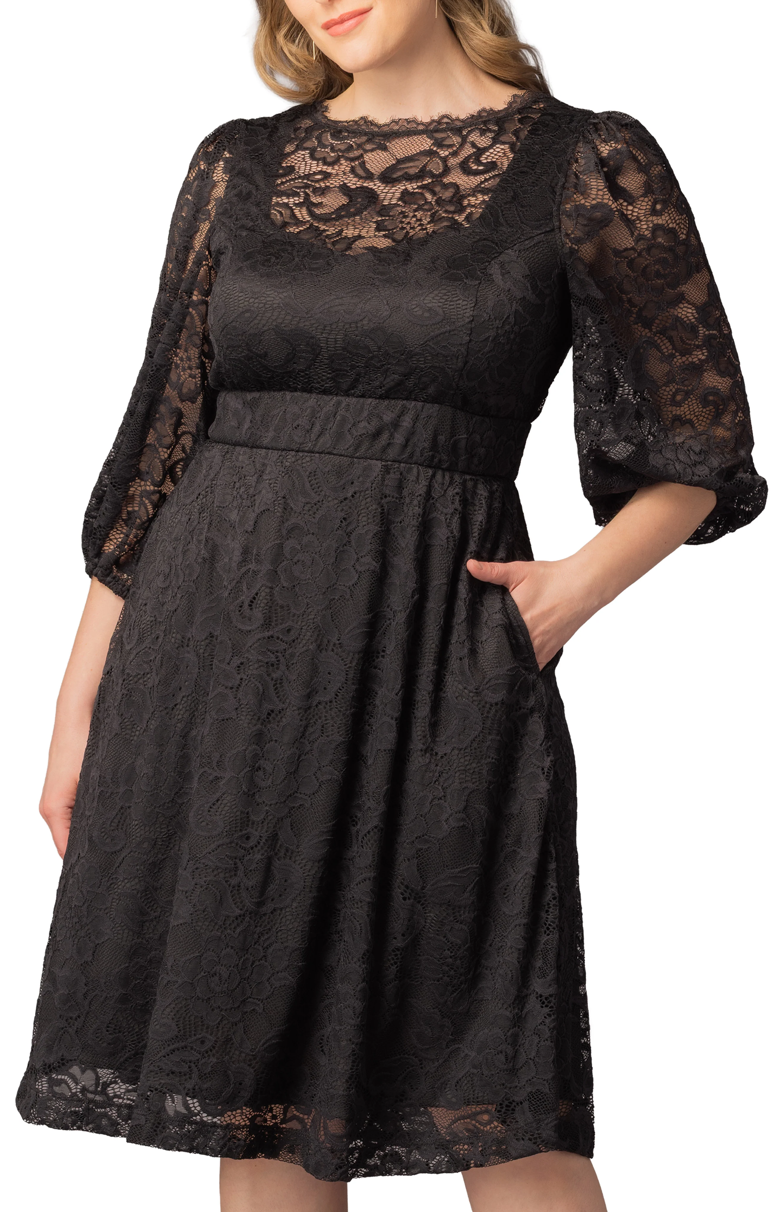 Hepburn Lace Cocktail Dress -Onyx - Plus - Image 3