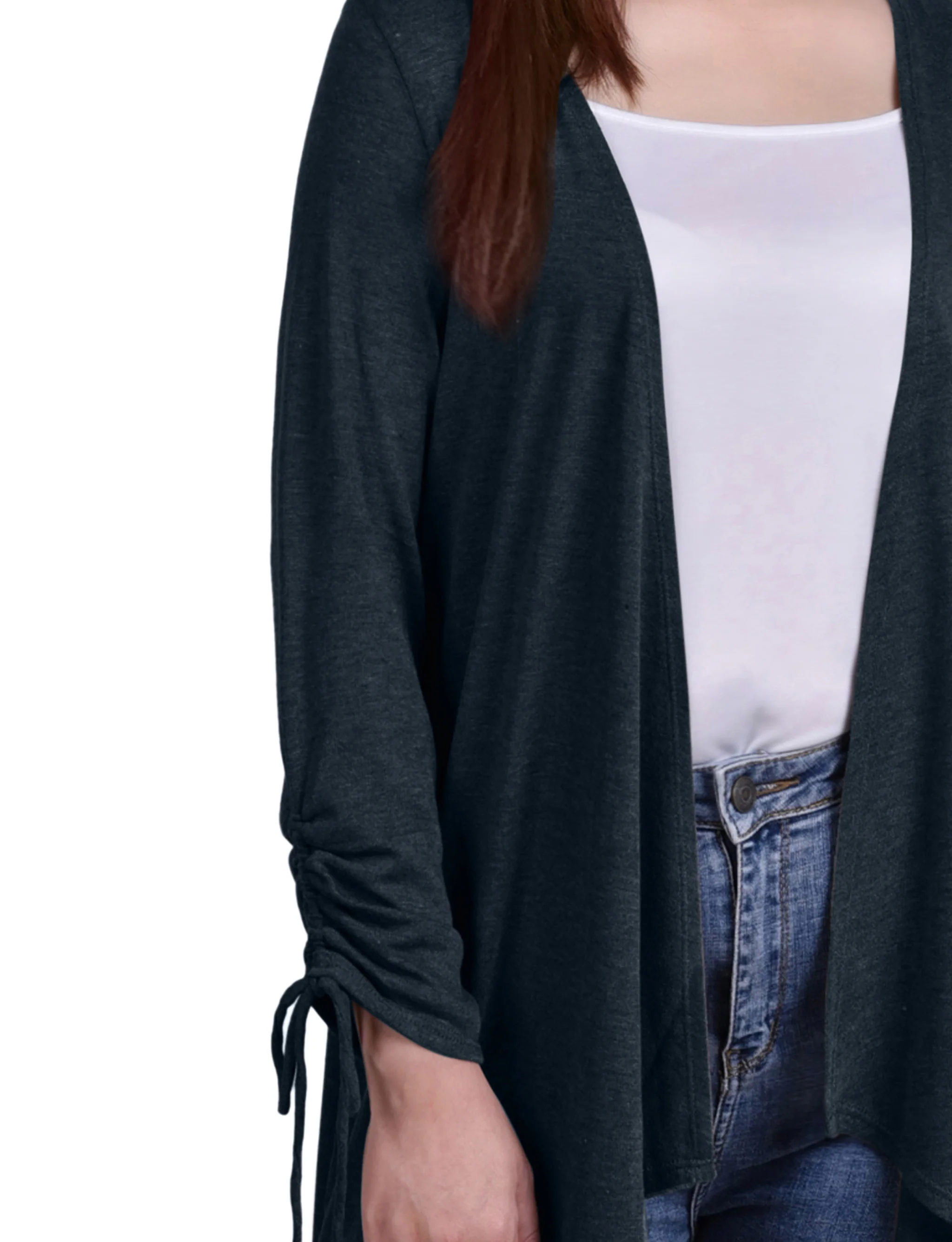 Hunter Green Long Sleeve Hi Lo Hem Cardigan - Image 2
