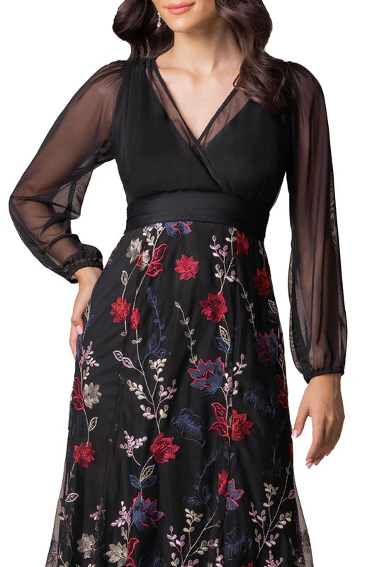Isabella Embroidered Mesh Gown - Image 3