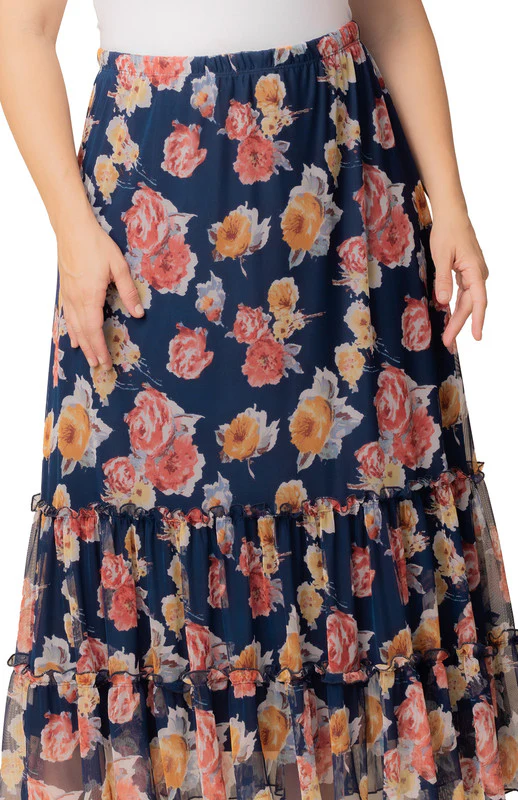 Isla Tiered Mesh Maxi Skirt - Plus - Image 3