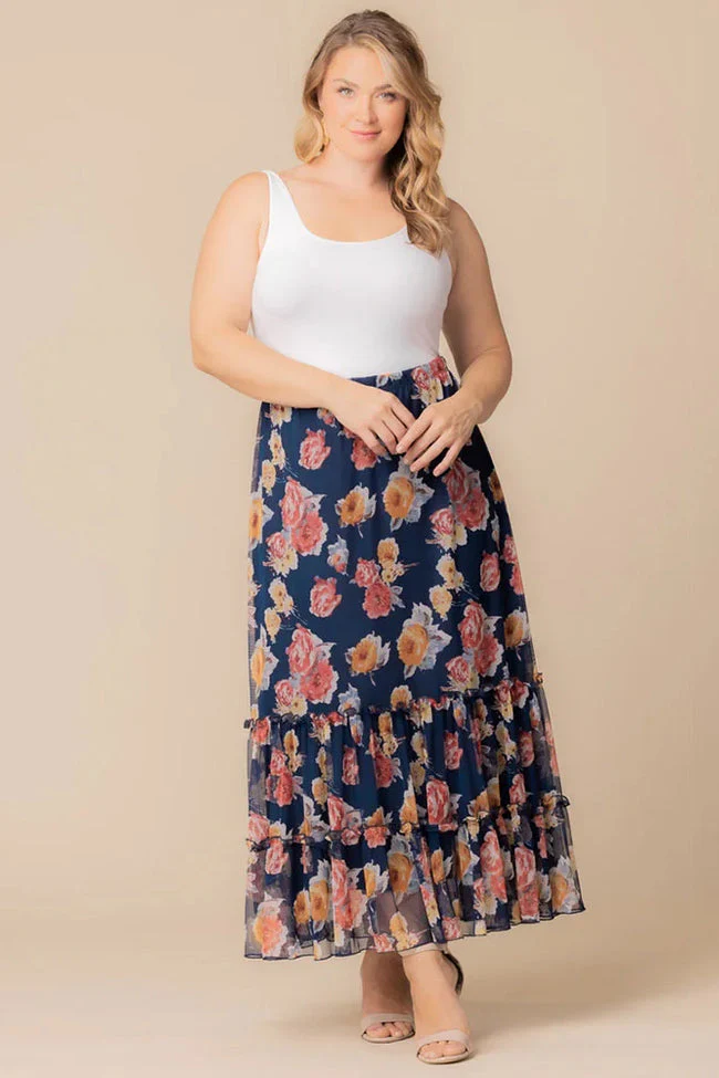 Isla Tiered Mesh Maxi Skirt - Plus - Image 5