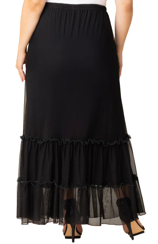 Isla Tiered Mesh Maxi Skirt - Plus - Image 7
