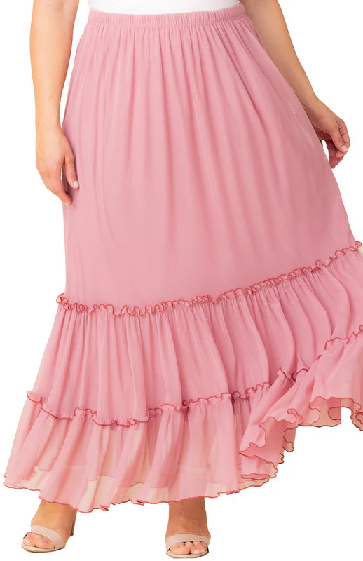 Isla Tiered Mesh Maxi Skirt - Plus - Image 9