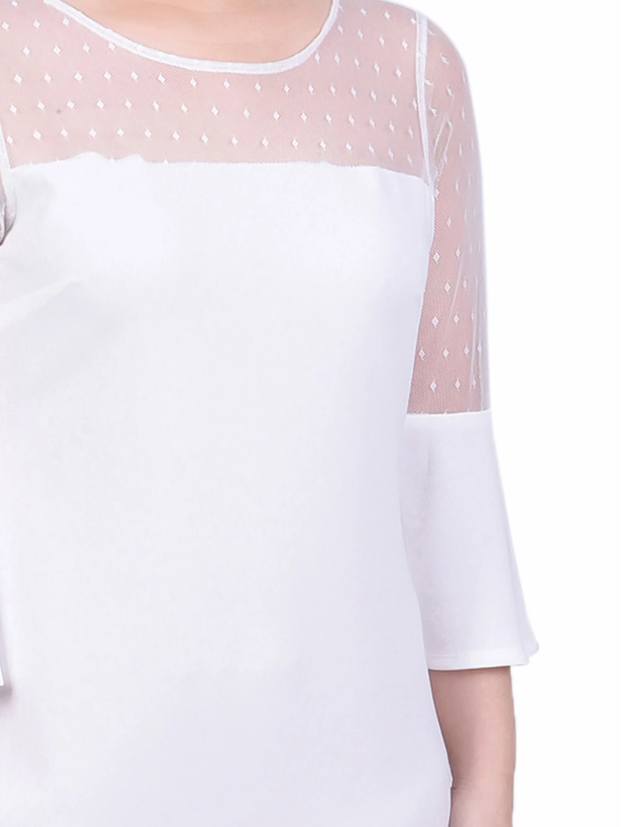 Ivory Illusion Neck Scuba Dress - Petite - Image 4