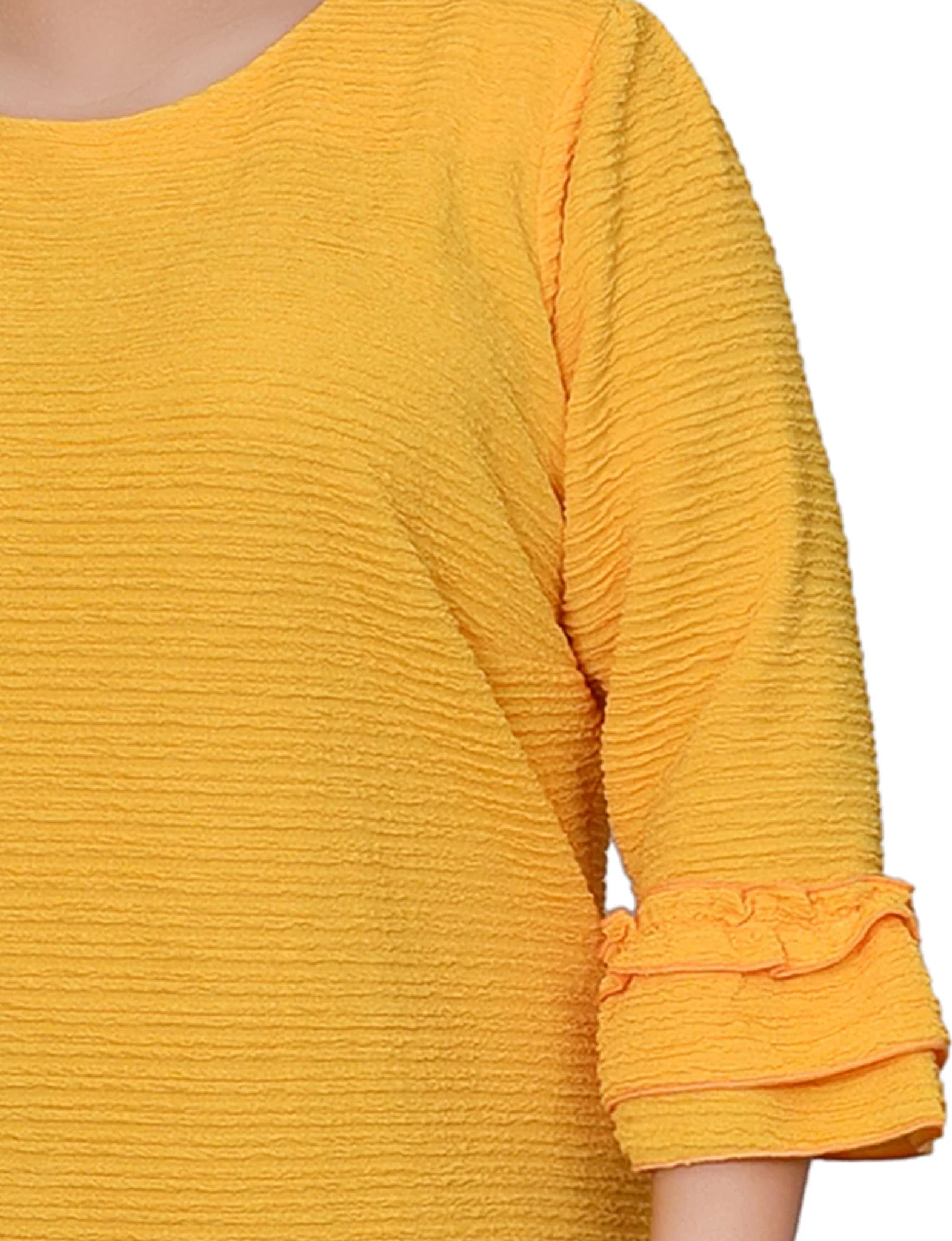Lemon 3/4 Sleeve Textured Knit Dress - Plus - Image 4