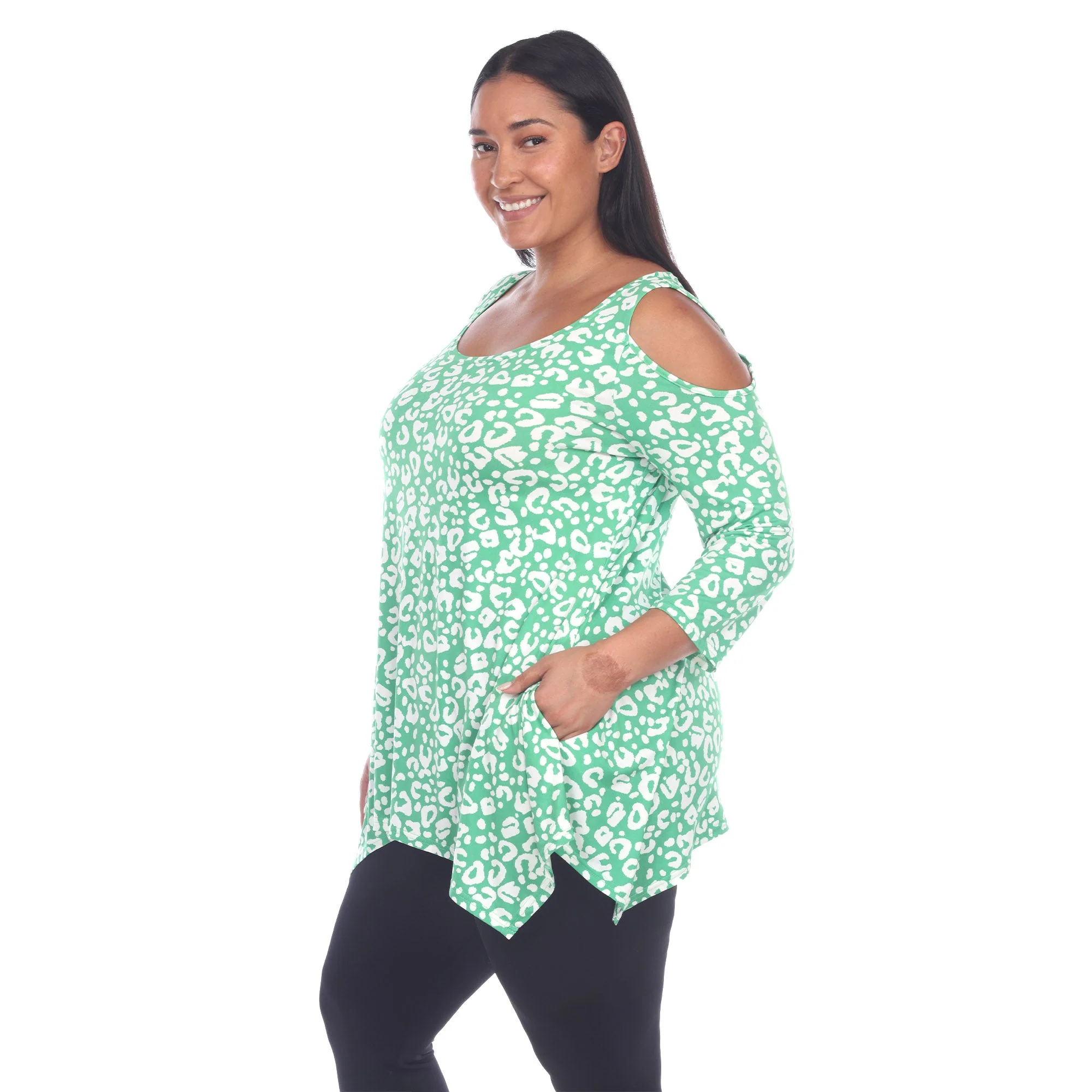 Leopard Cold Shoulder Tunic - Plus - Image 22