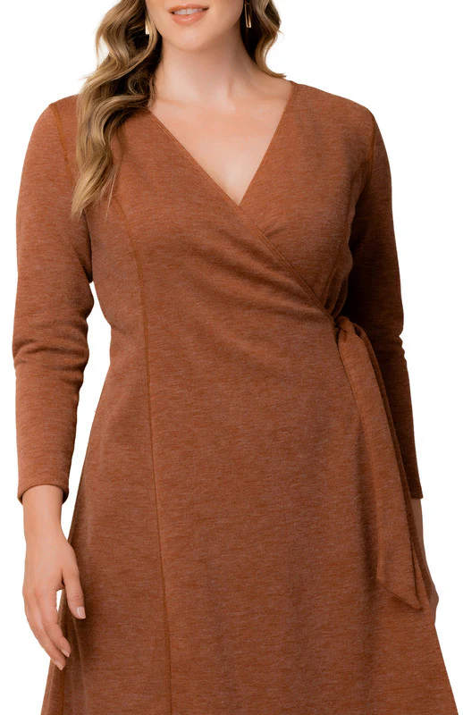 London Sweater Knit Wrap Dress - Plus - Image 6
