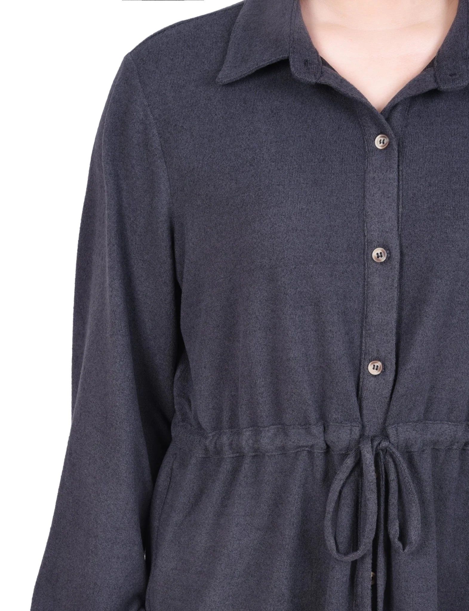 Long Dolman Sleeve Drawstring-Waist Tunic Top - Petite - Image 7