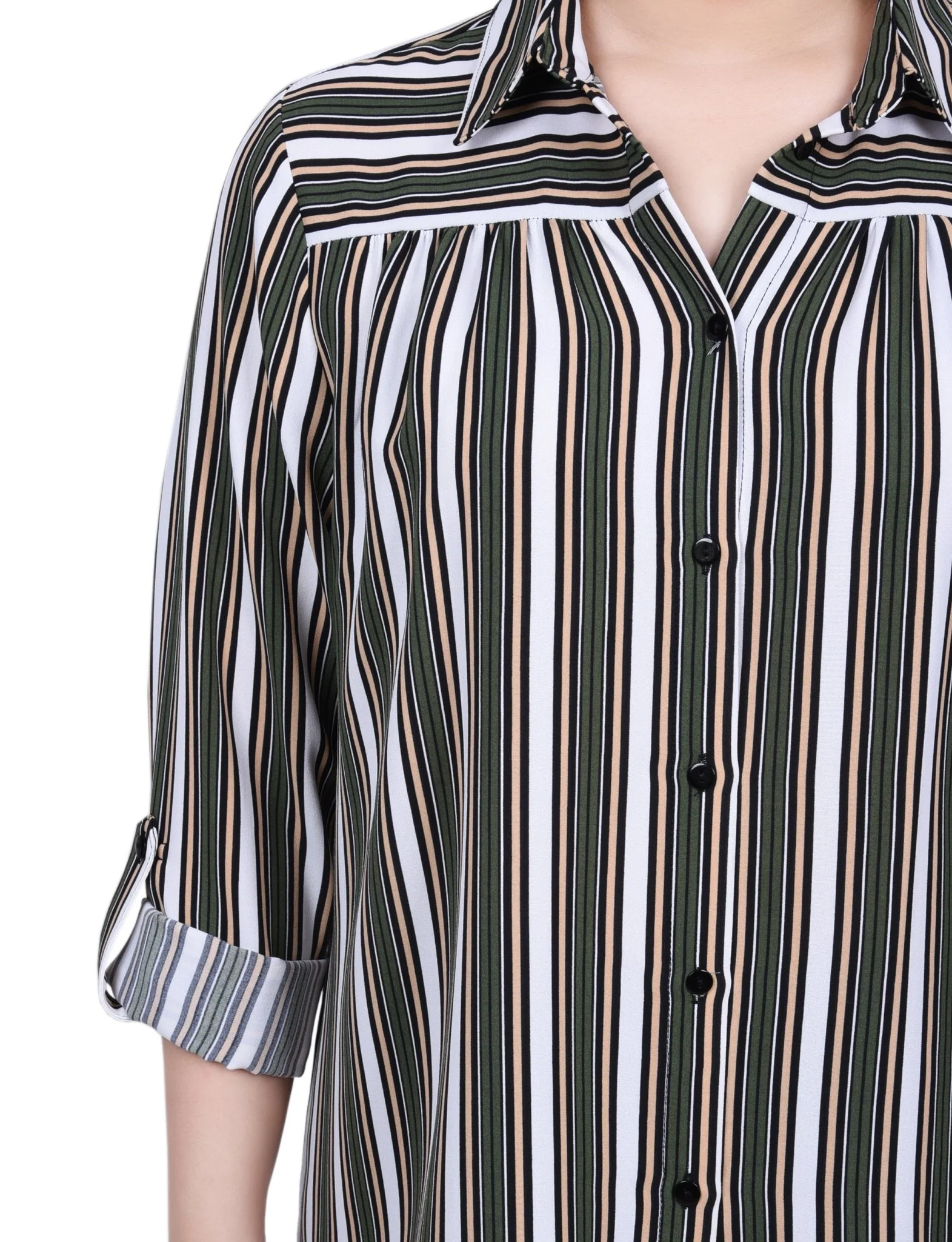 Long Roll Tab Sleeve Blouse - Petite - Image 3