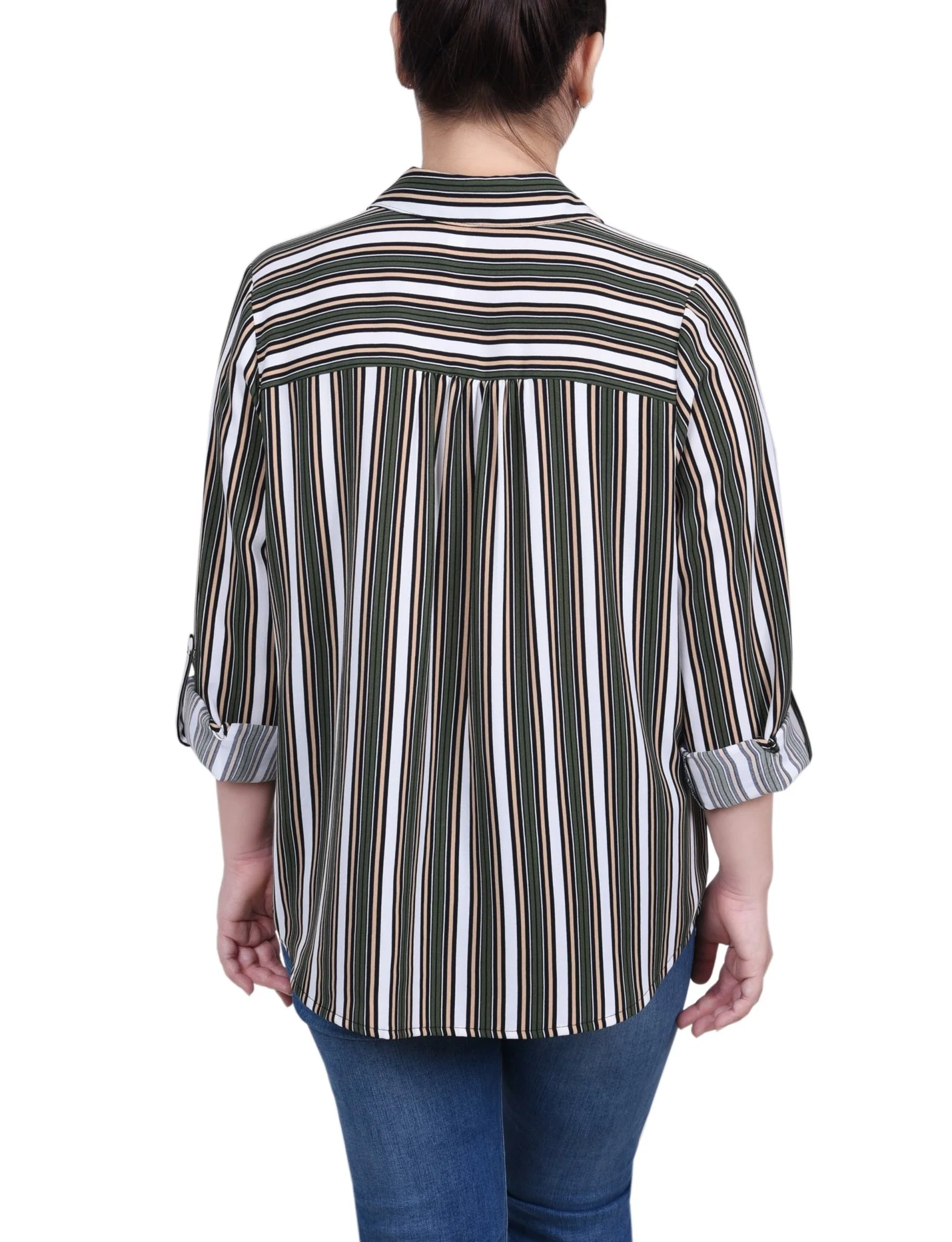 Long Roll Tab Sleeve Blouse - Petite - Image 4