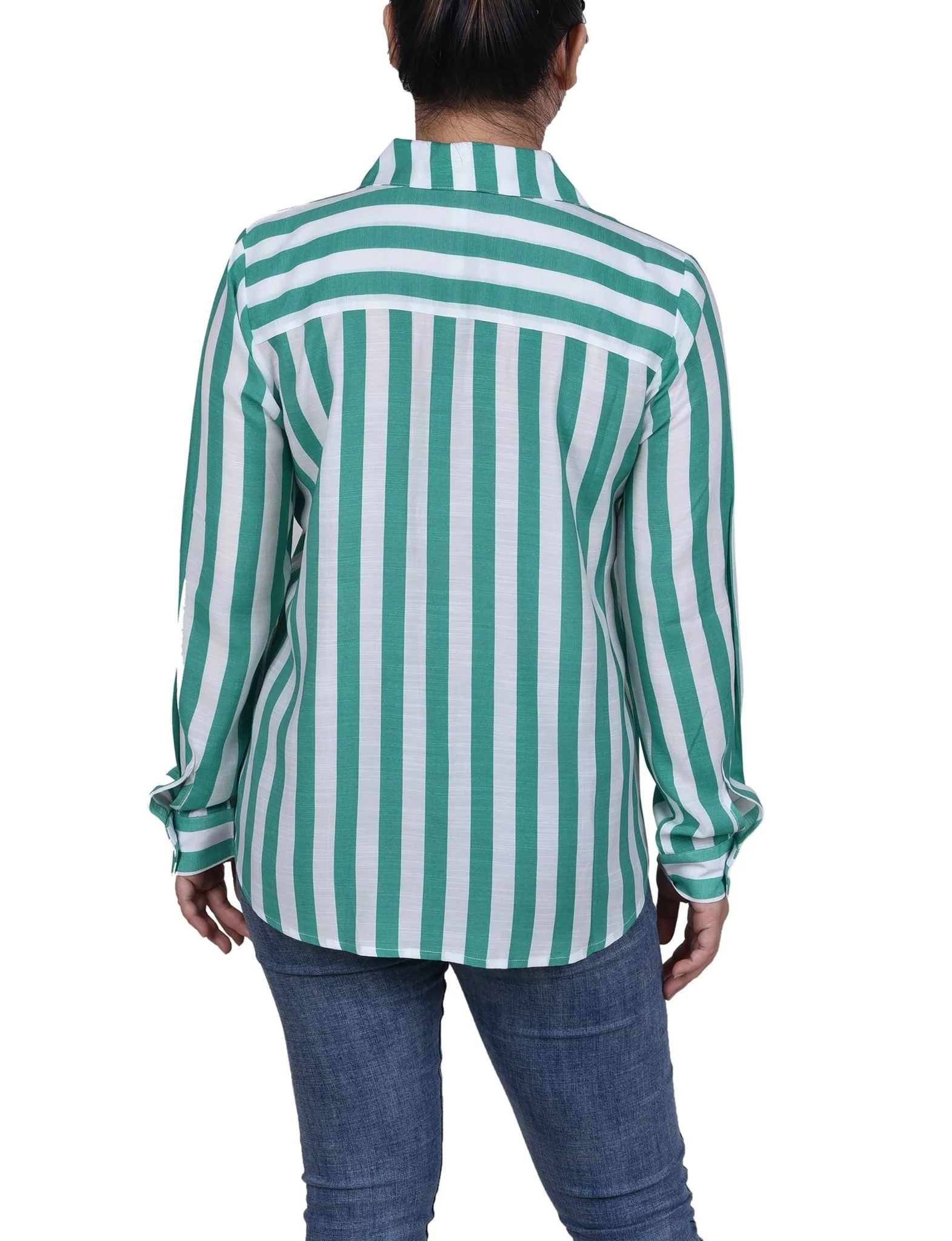Long Sleeve Striped Blouse - Petite - Image 6