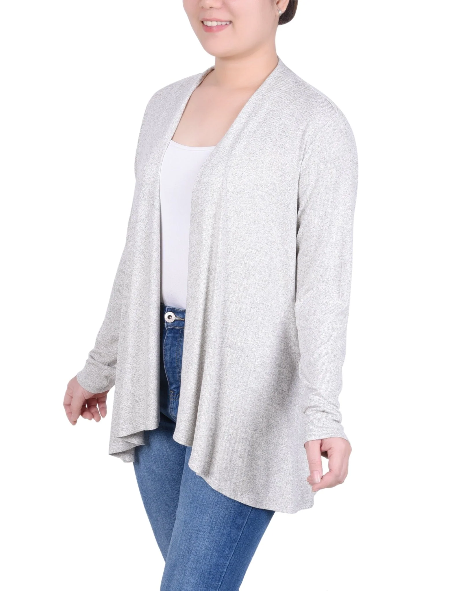 Long Sleeve Swing Cardigan - Petite - Image 10
