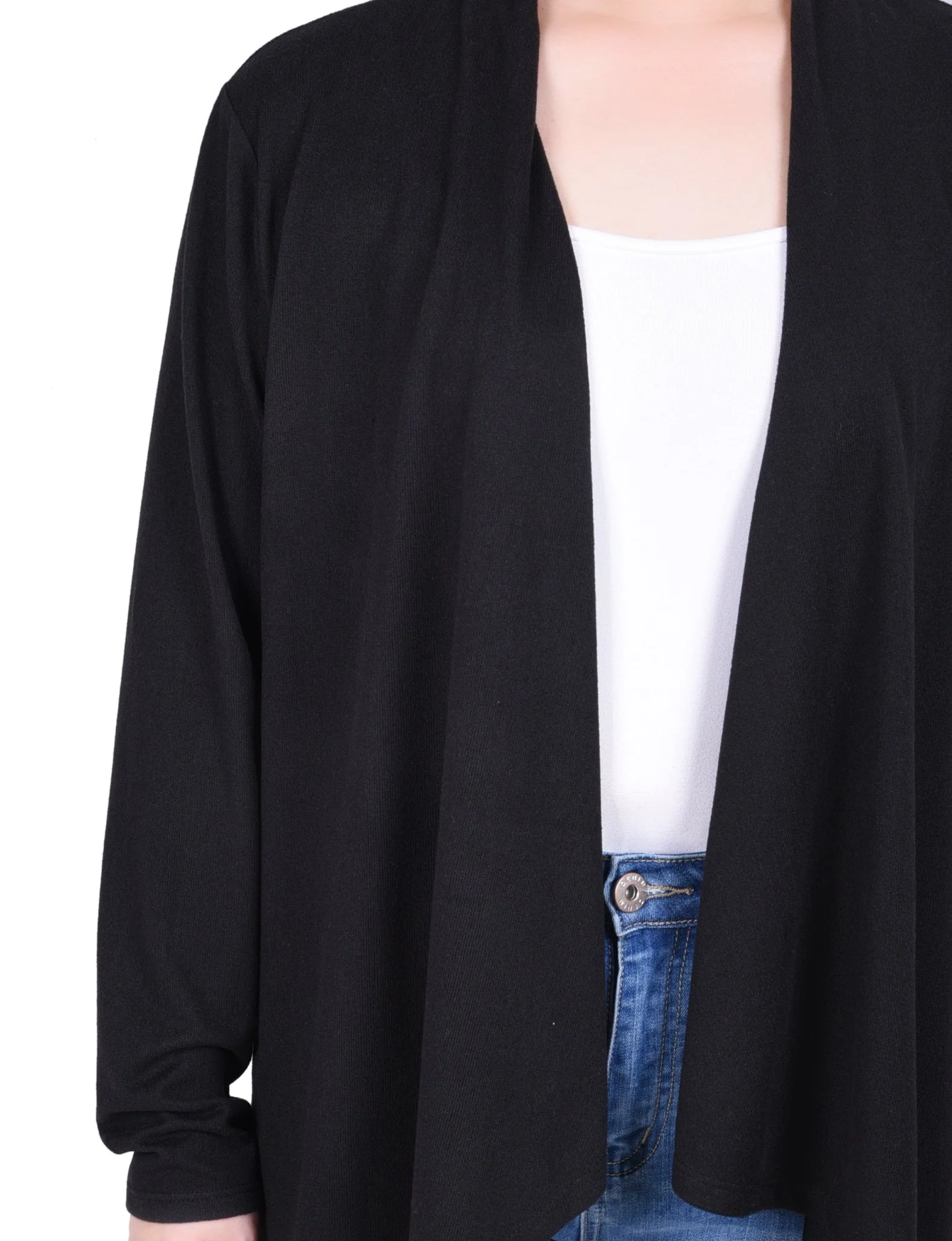 Long Sleeve Swing Cardigan - Petite - Image 3