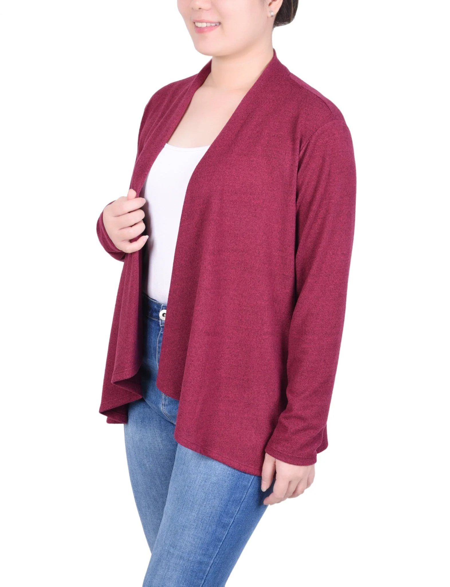 Long Sleeve Swing Cardigan - Petite - Image 6