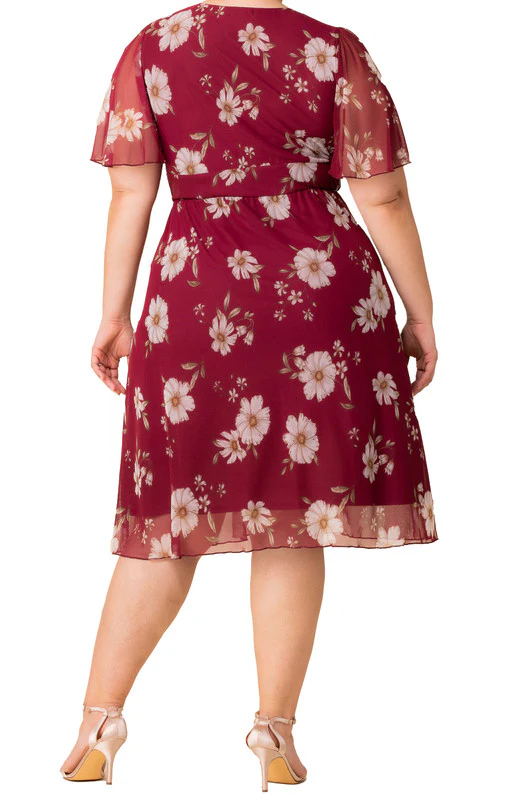 Margot Mesh Cocktail Dress, Floral - Plus - Image 2