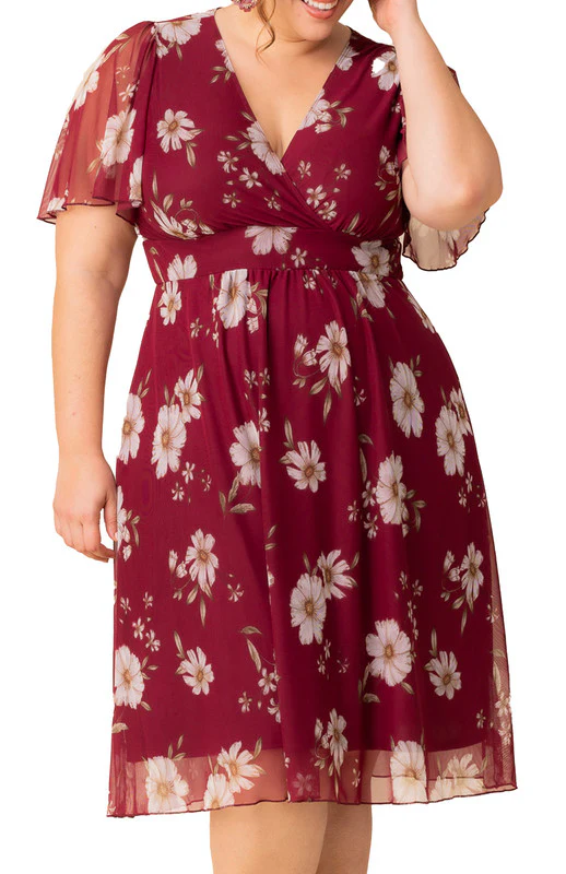 Margot Mesh Cocktail Dress, Floral - Plus - Image 3